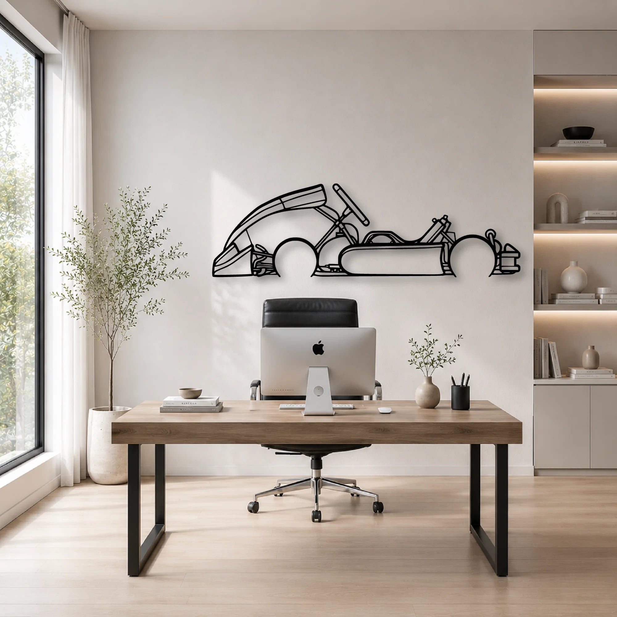 Junior Kart Classic Silhouette Metal Wall Art - Automotive Garage Decor