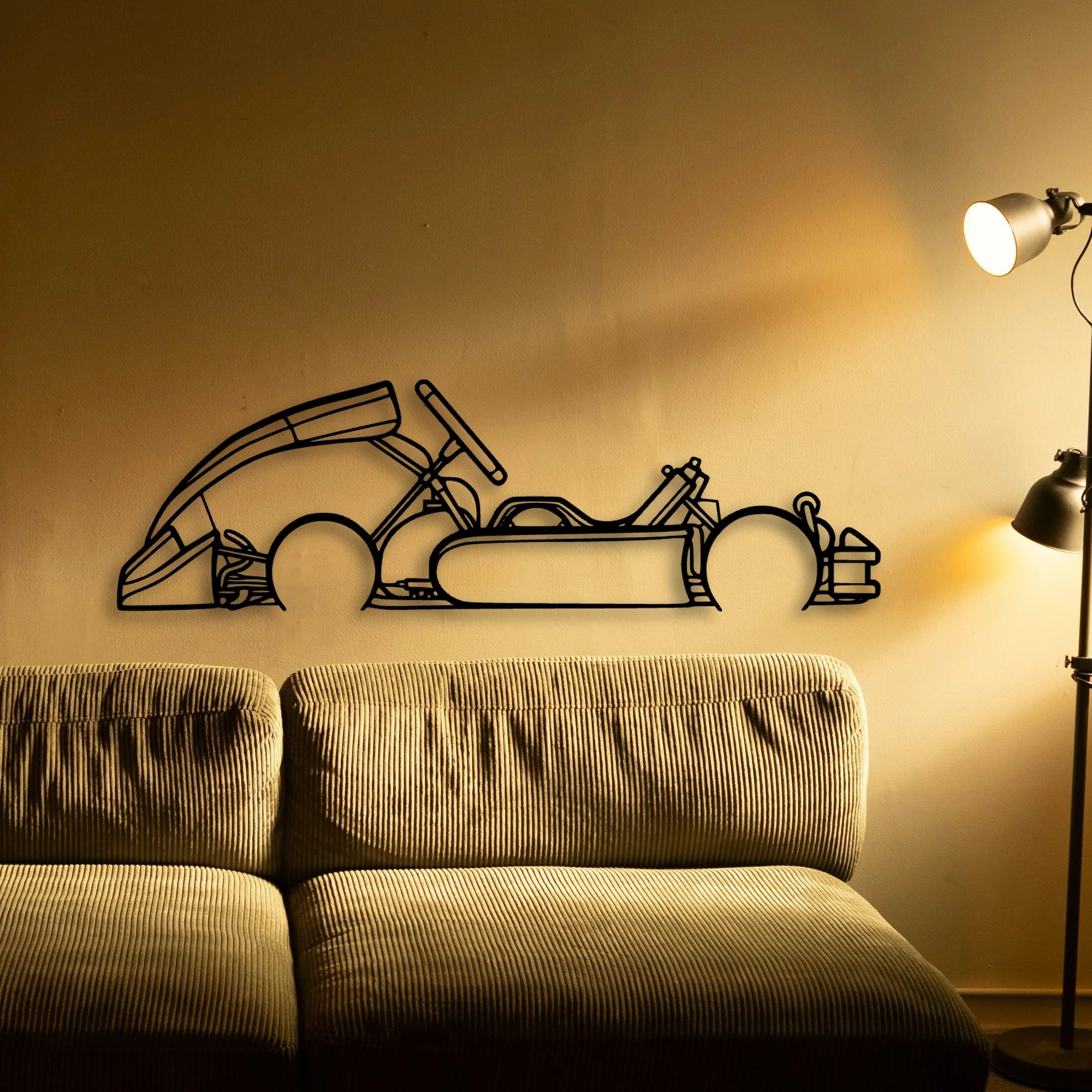 Junior Kart Classic Silhouette Metal Wall Art - Automotive Garage Decor