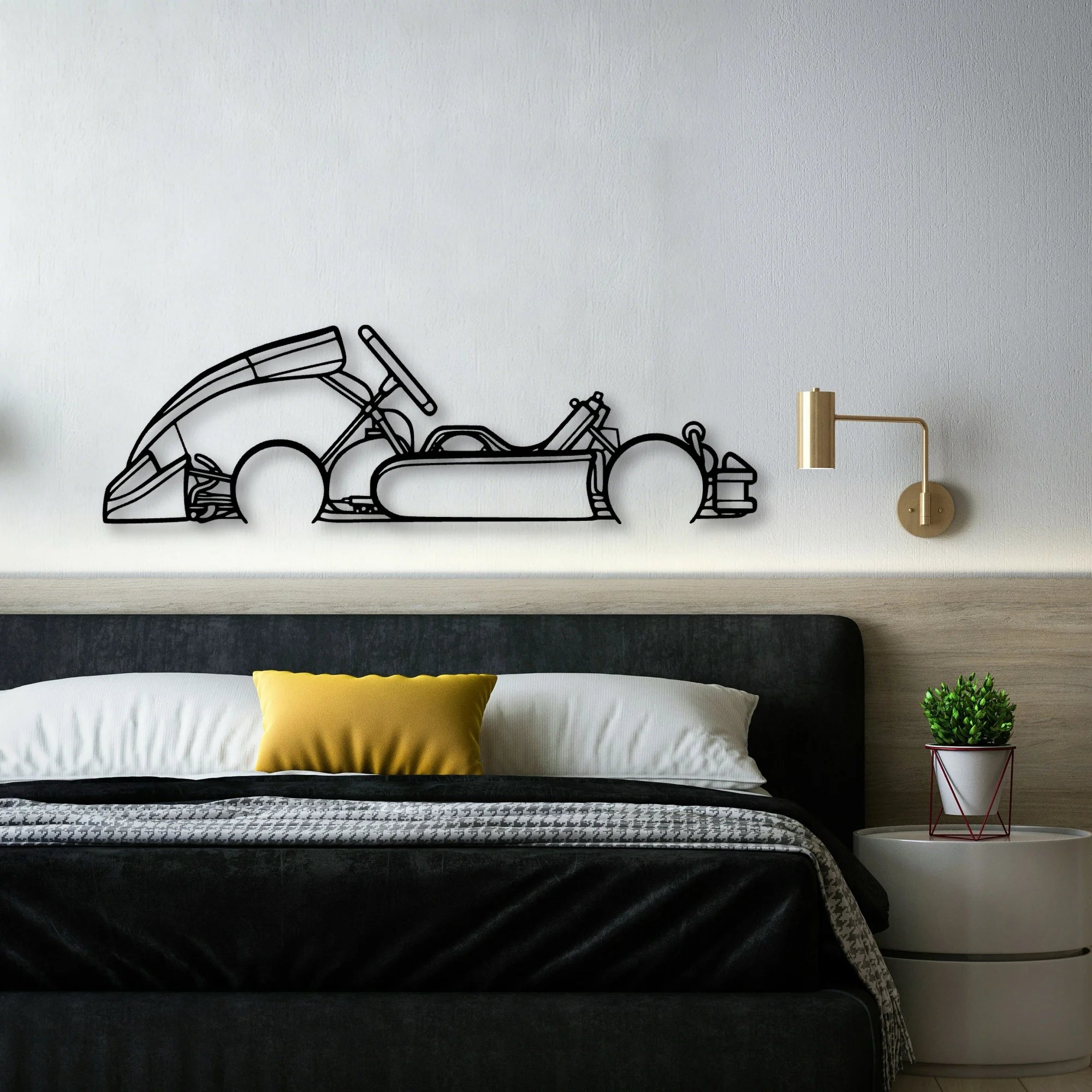 Junior Kart Classic Silhouette Metal Wall Art - Automotive Garage Decor