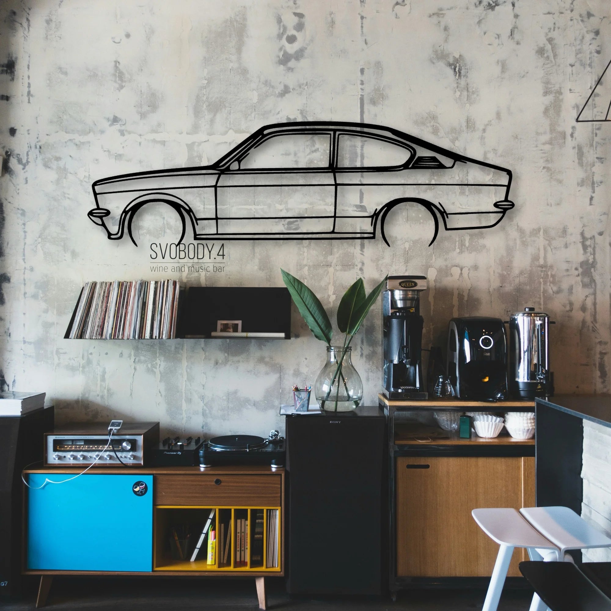 Kadett C 1973 Classic Silhouette Metal Wall Art - Automotive Garage Decor