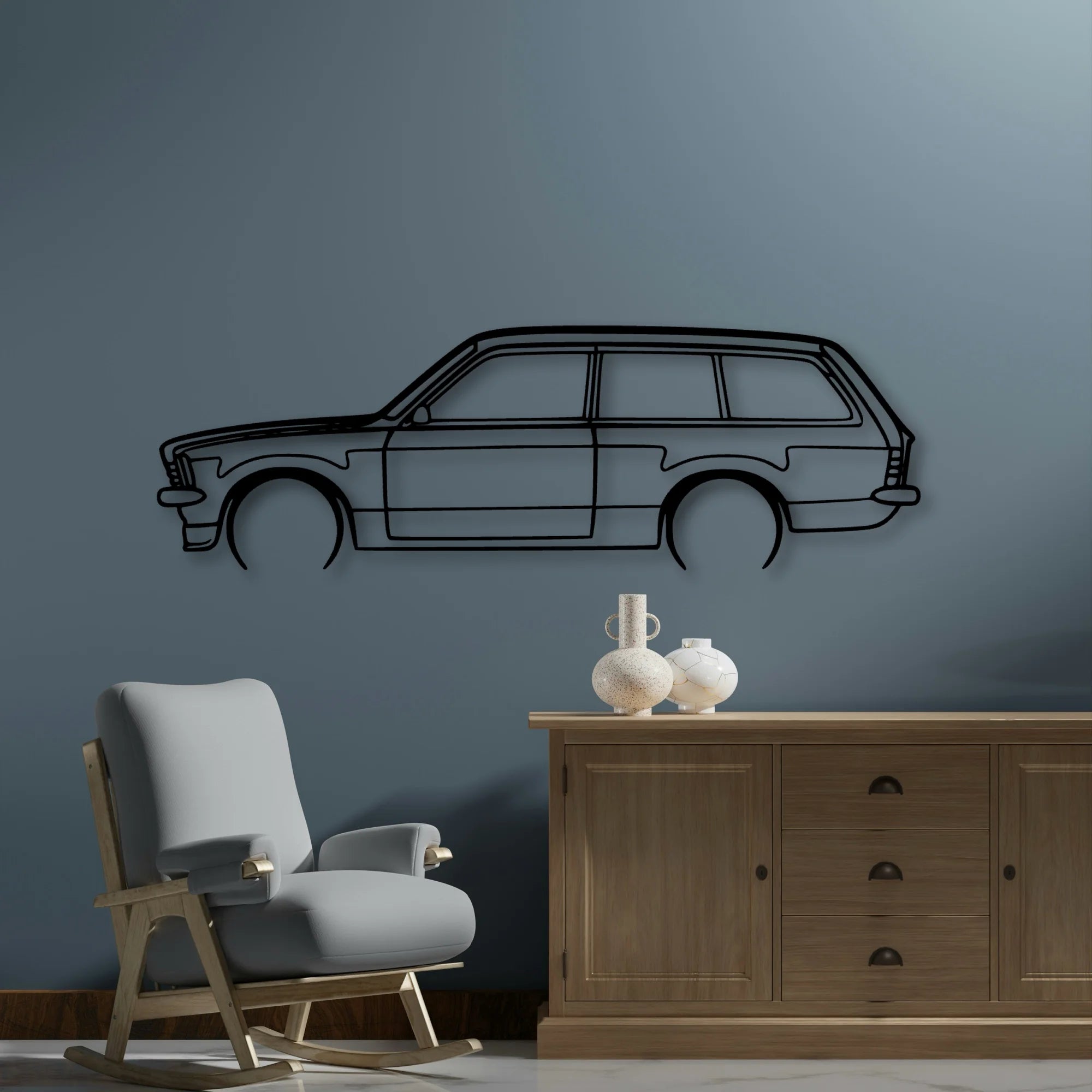 Kadett C 1978 Classic Silhouette Metal Wall Art - Automotive Garage Decor