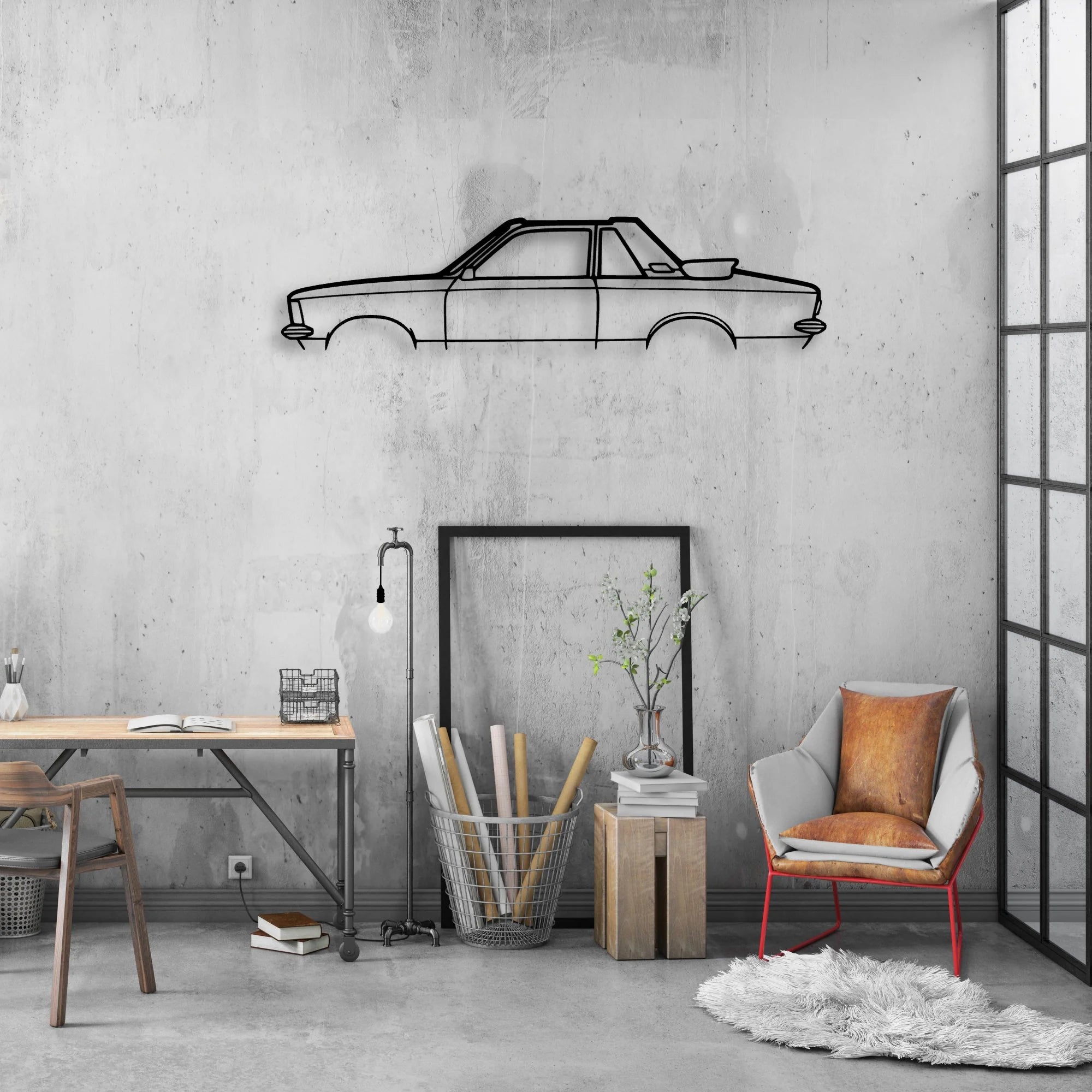 Kadett C Aero 1978 Classic Silhouette Metal Wall Art - Automotive Garage Decor