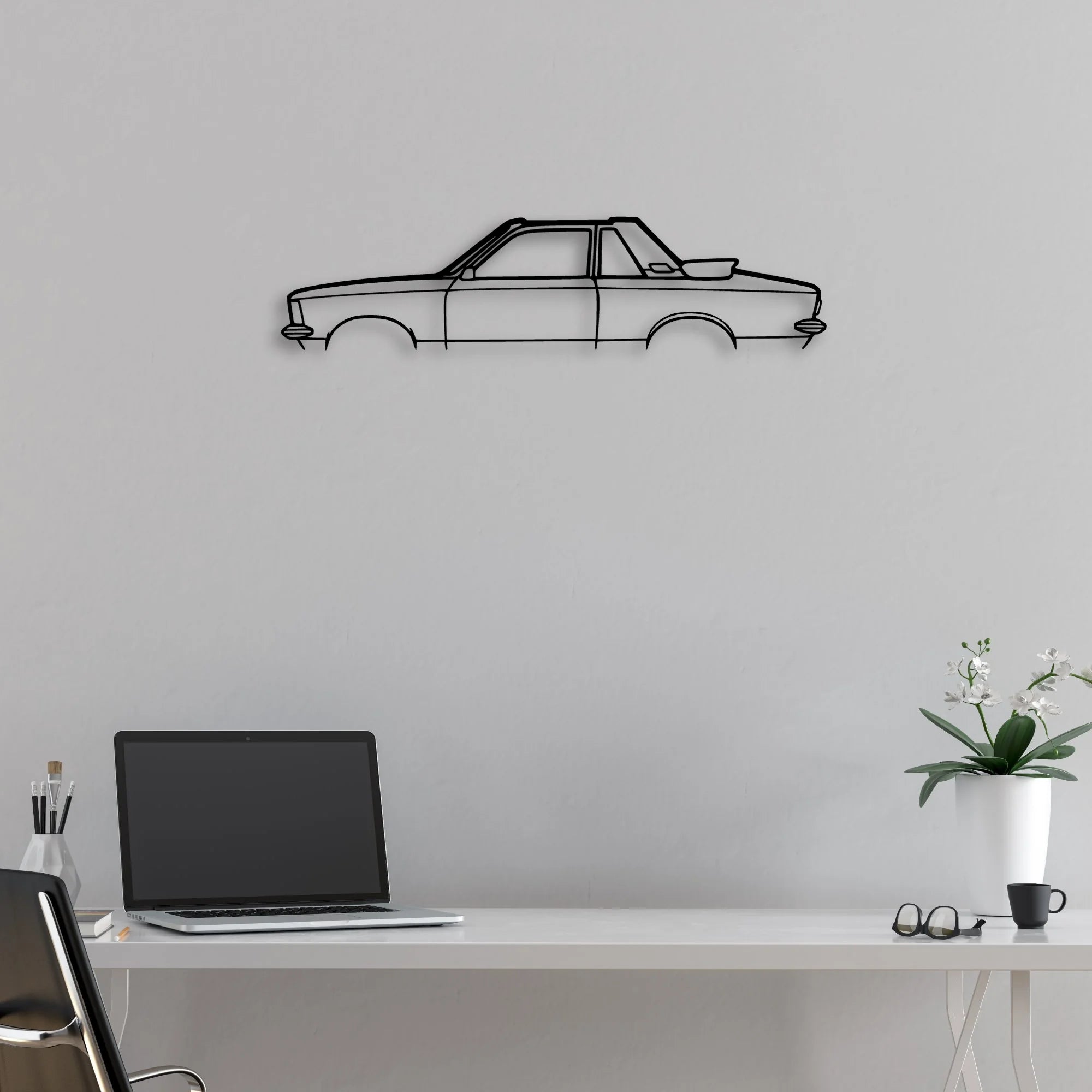Kadett C Aero 1978 Classic Silhouette Metal Wall Art - Automotive Garage Decor