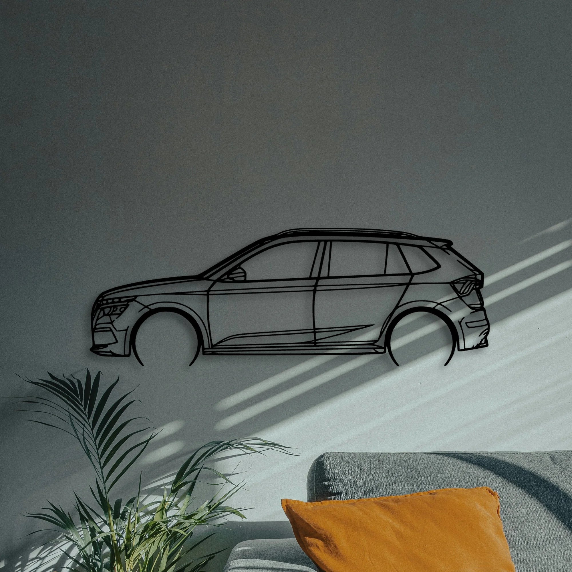 Kamiq Classic Silhouette Metal Wall Art - Automotive Garage Decor