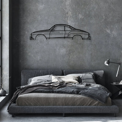 Karmann Ghia coupe 1968 Classic Silhouette Metal Wall Art - Automotive Garage Decor