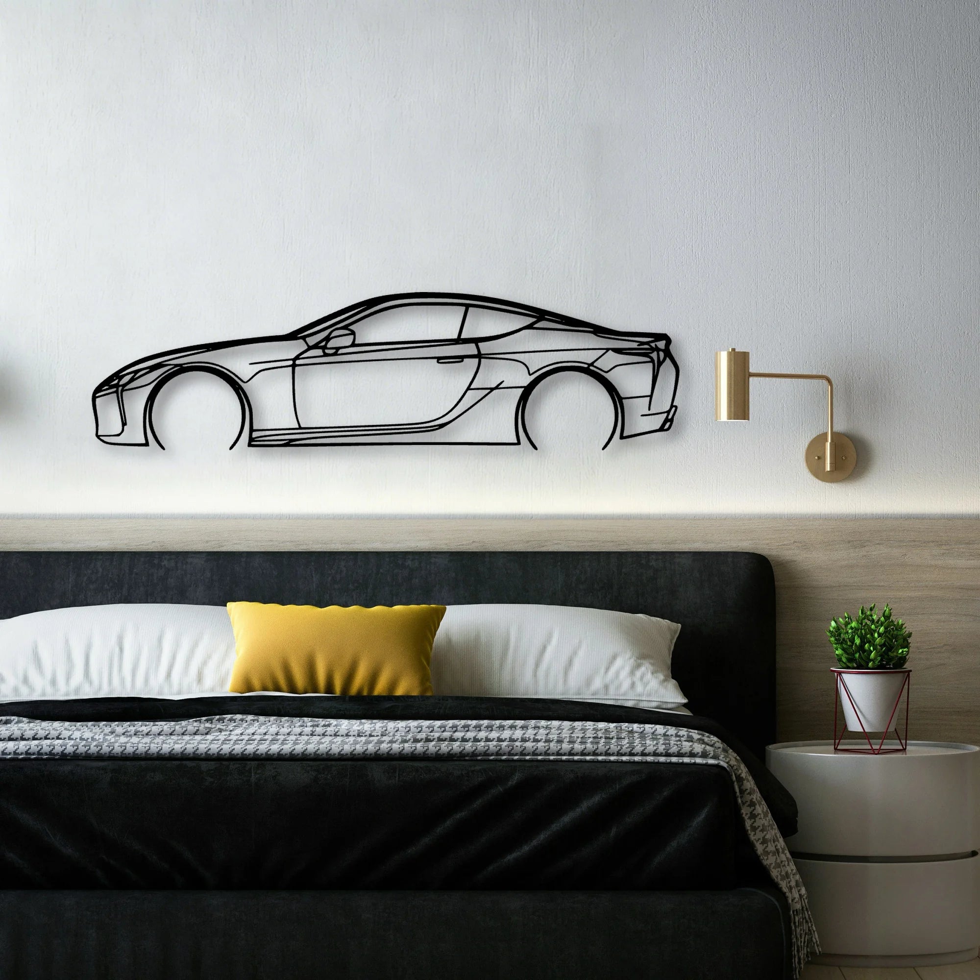 LC 2 Classic Silhouette Metal Wall Art - Automotive Garage Decor