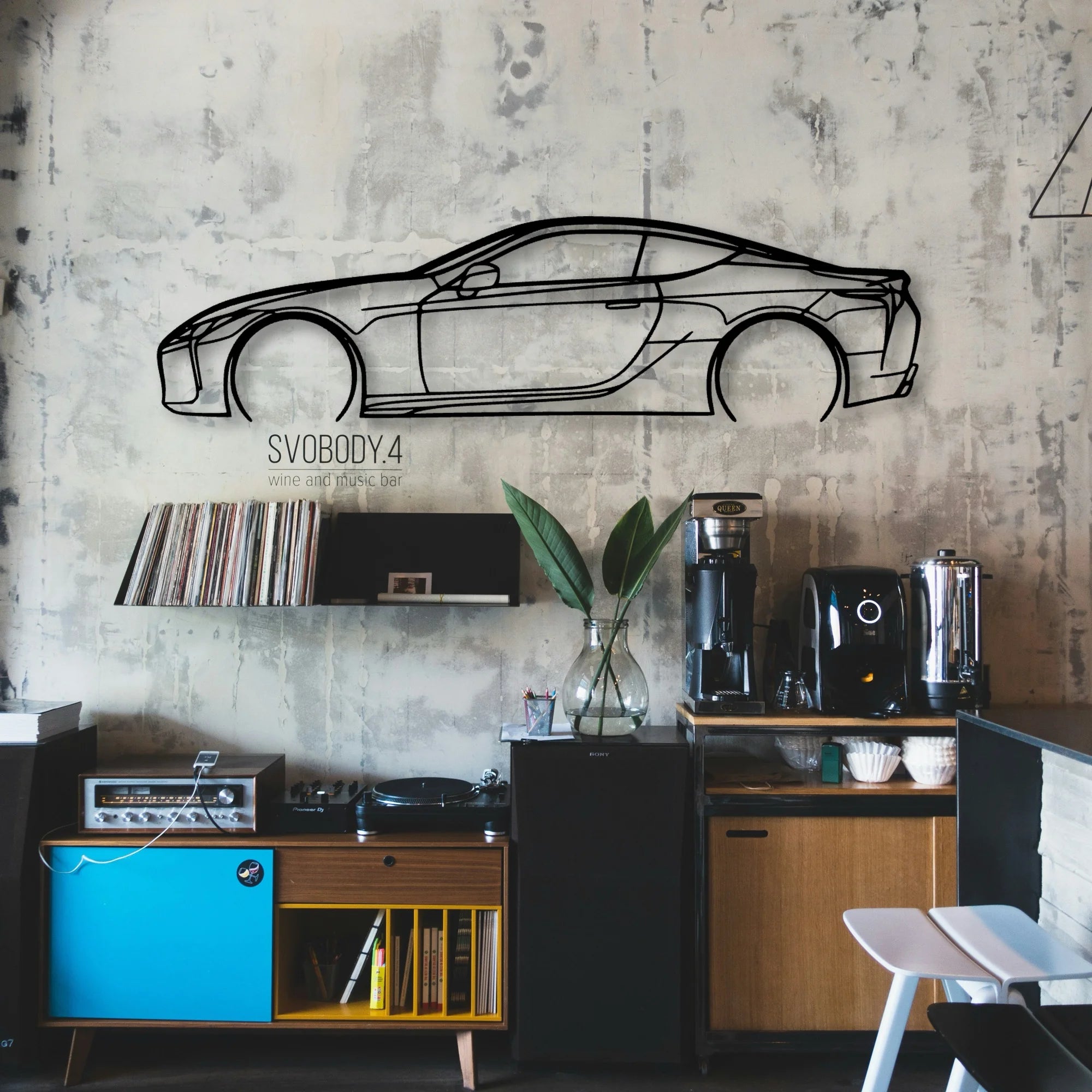 LC 2 Classic Silhouette Metal Wall Art - Automotive Garage Decor