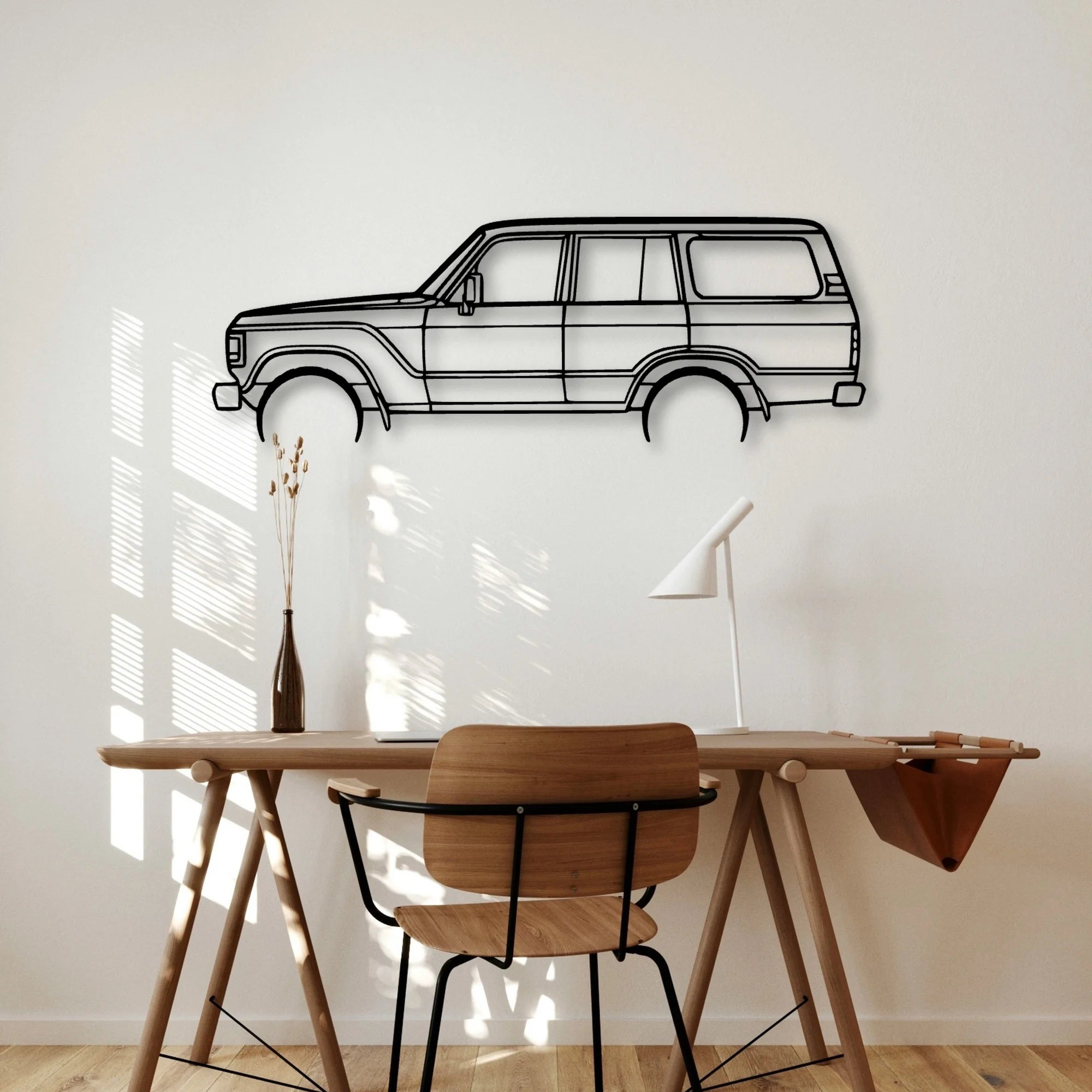 LC HJ60 1984 Classic Silhouette Metal Wall Art - Automotive Garage Decor