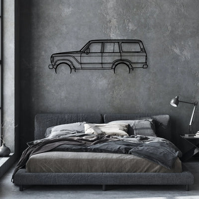 LC HJ60 1984 Classic Silhouette Metal Wall Art - Automotive Garage Decor