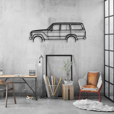 LC HJ60 1984 Classic Silhouette Metal Wall Art - Automotive Garage Decor