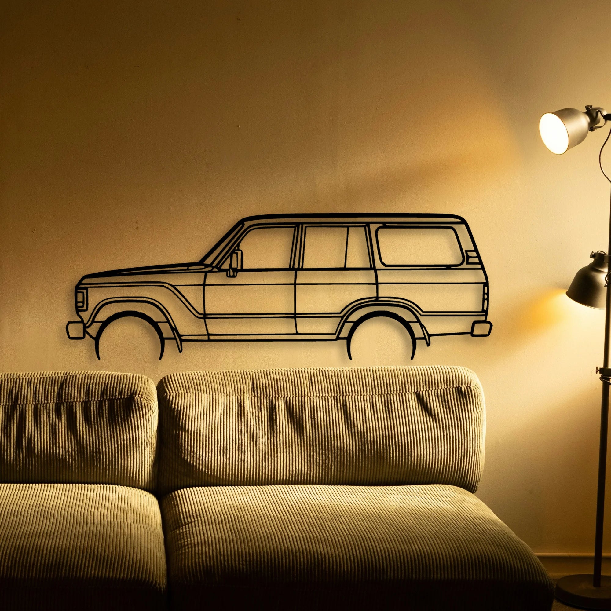 LC HJ60 1984 Classic Silhouette Metal Wall Art - Automotive Garage Decor