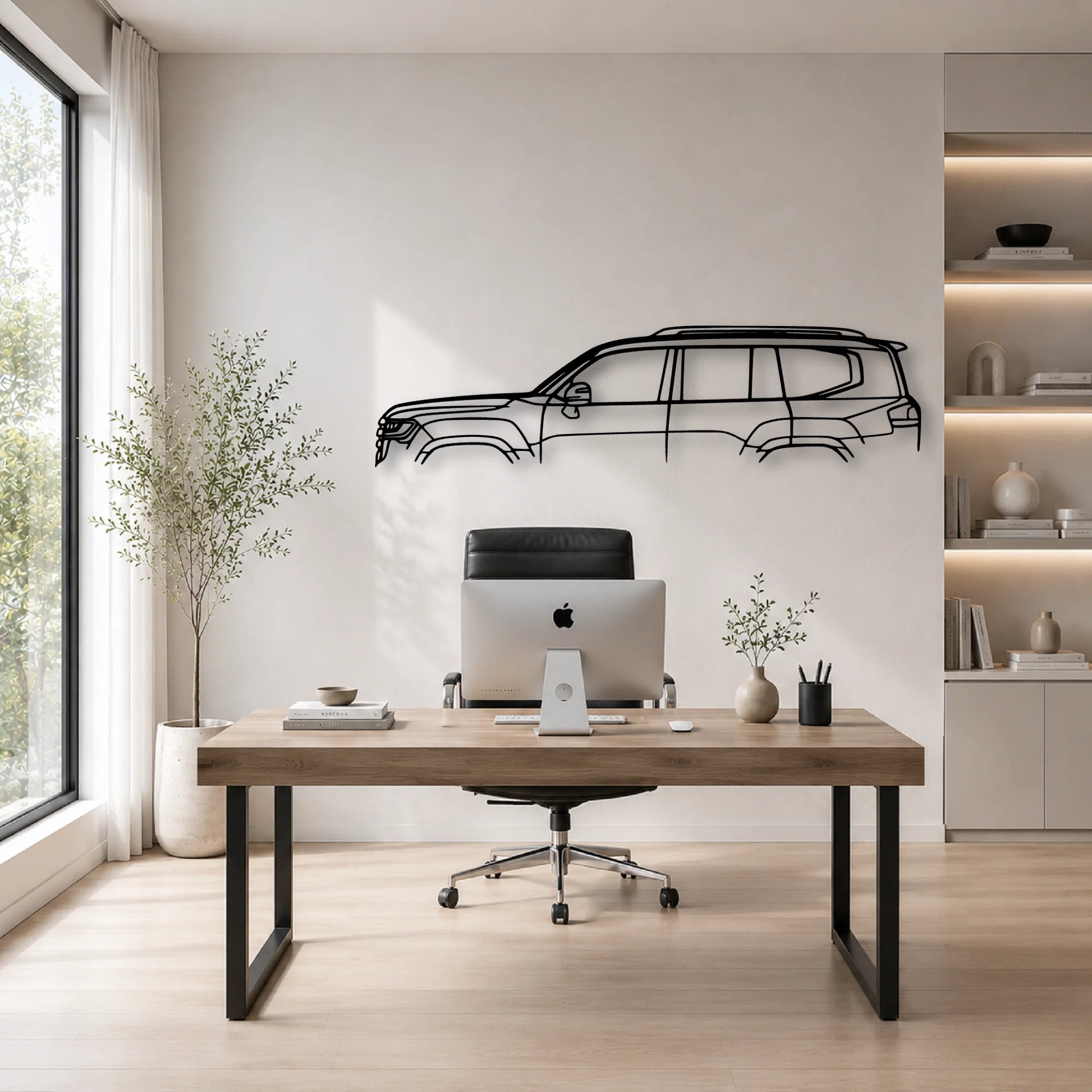 Land Cruiser 300VX 2022 Classic Silhouette Metal Wall Art - Automotive Garage Decor