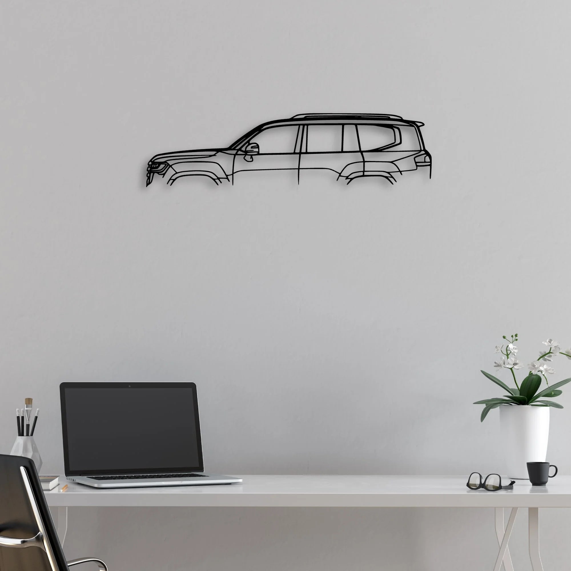 Land Cruiser 300VX 2022 Classic Silhouette Metal Wall Art - Automotive Garage Decor