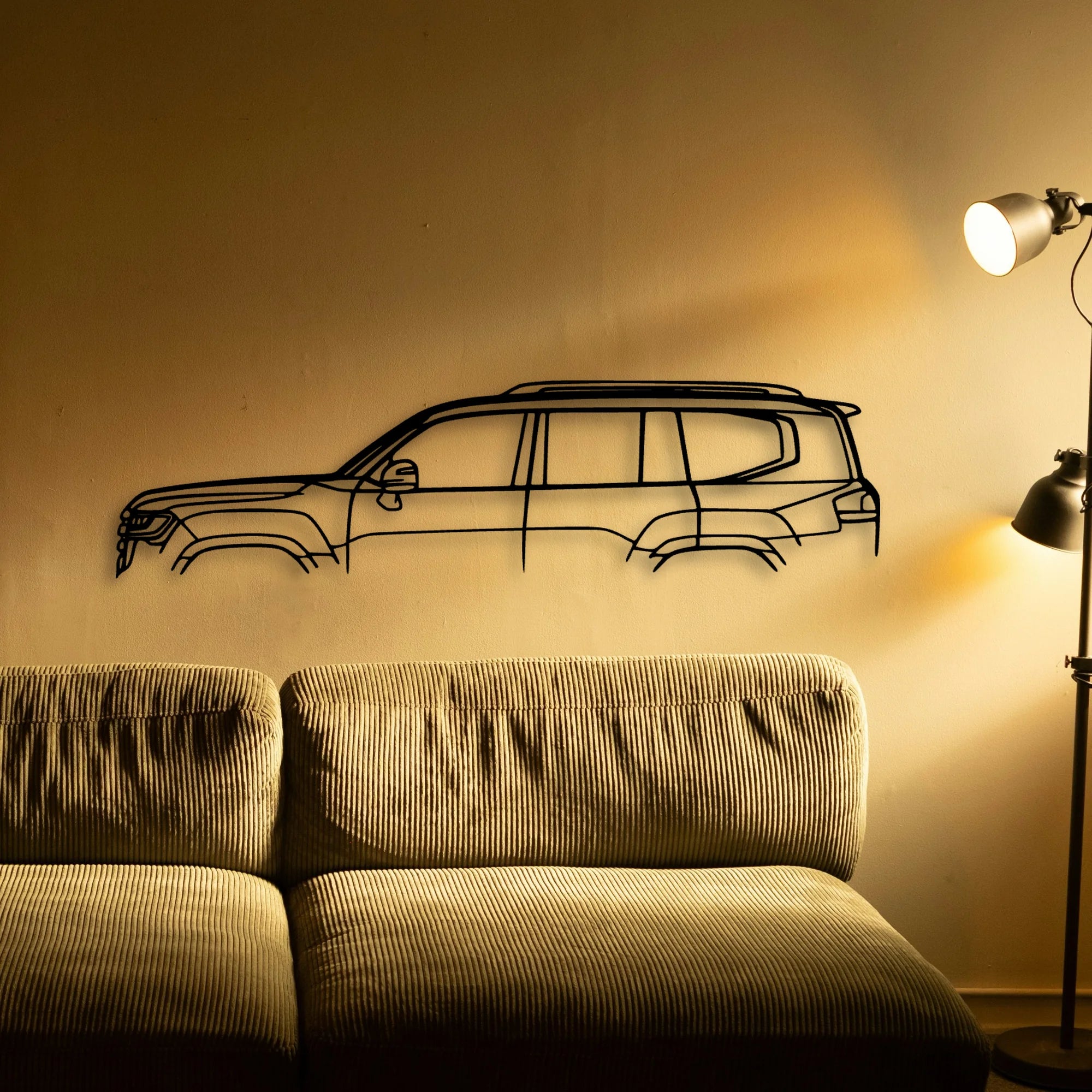 Land Cruiser 300VX 2022 Classic Silhouette Metal Wall Art - Automotive Garage Decor