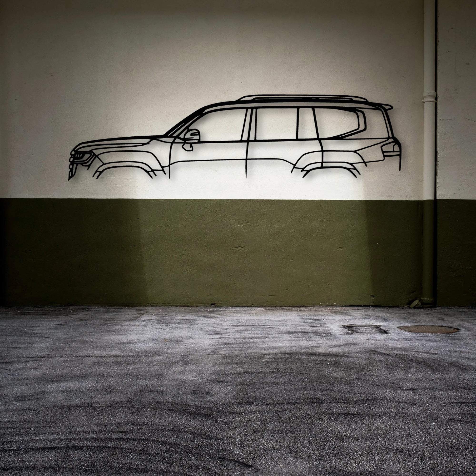 Land Cruiser 300VX 2022 Classic Silhouette Metal Wall Art - Automotive Garage Decor