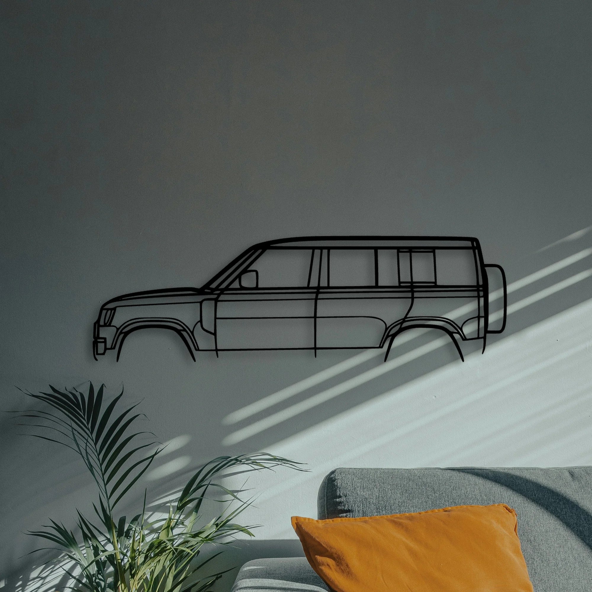 Land Defender D110 Classic Silhouette Metal Wall Art - Automotive Garage Decor