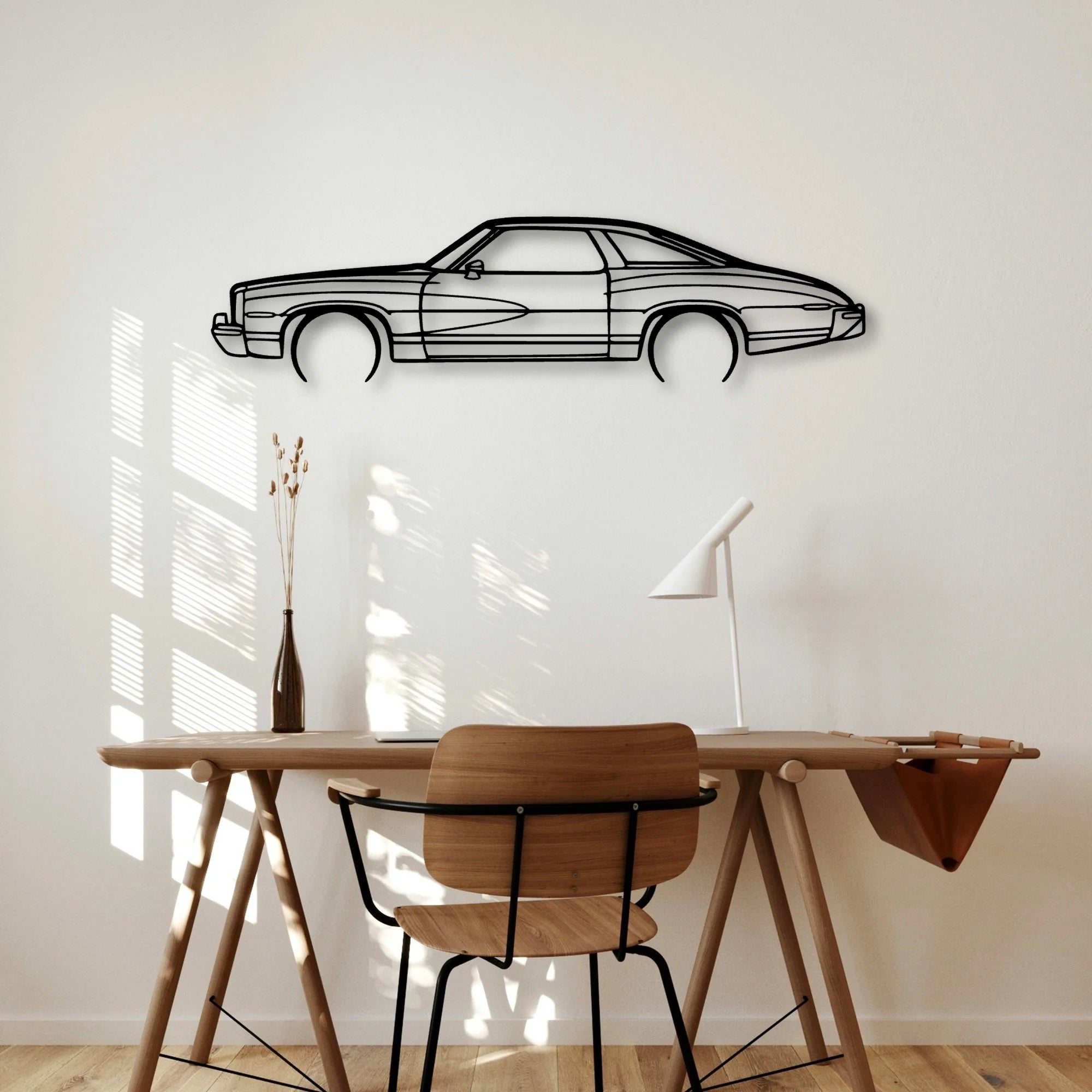 Lemans 1973 Classic Silhouette Metal Wall Art - Automotive Garage Decor