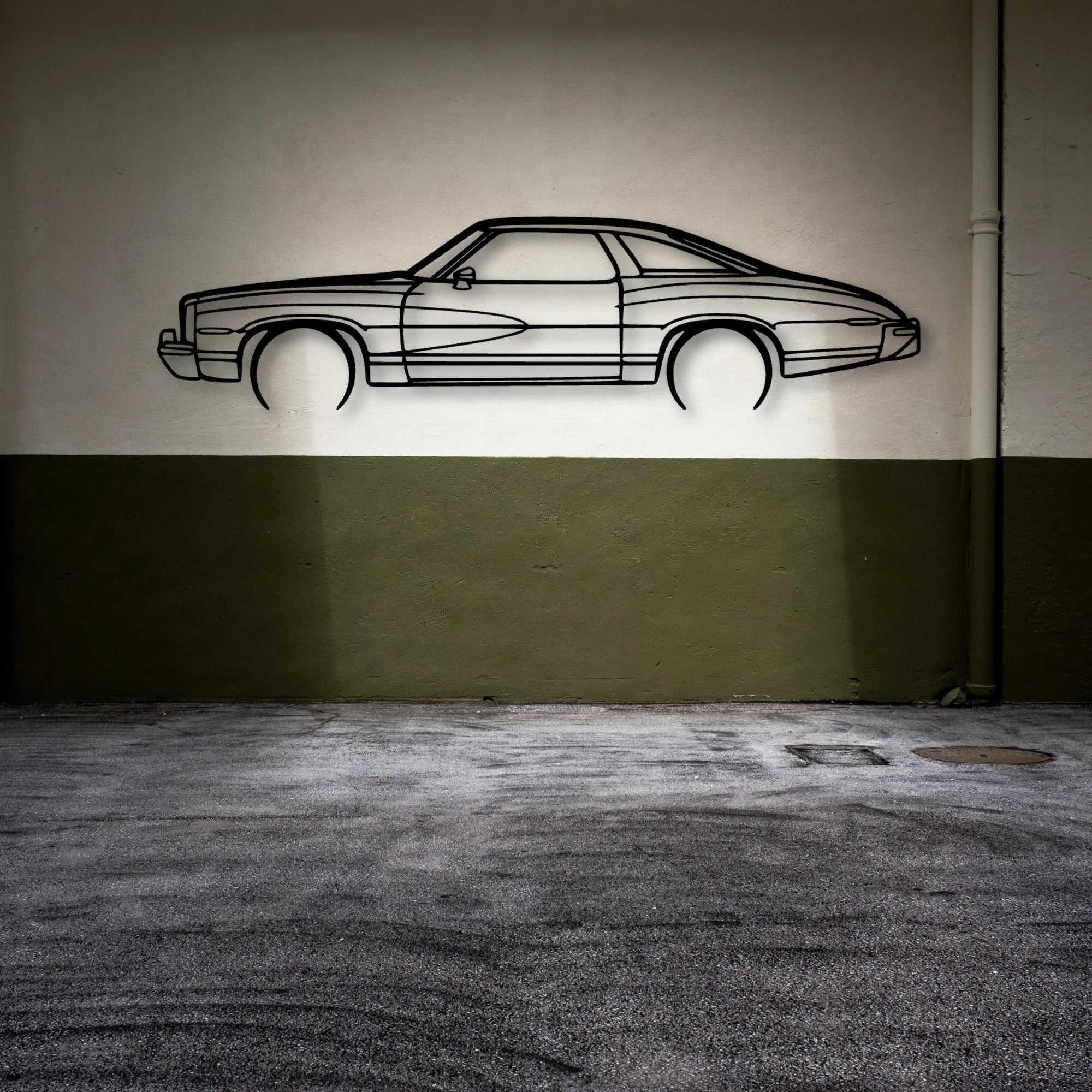 Lemans 1973 Classic Silhouette Metal Wall Art - Automotive Garage Decor