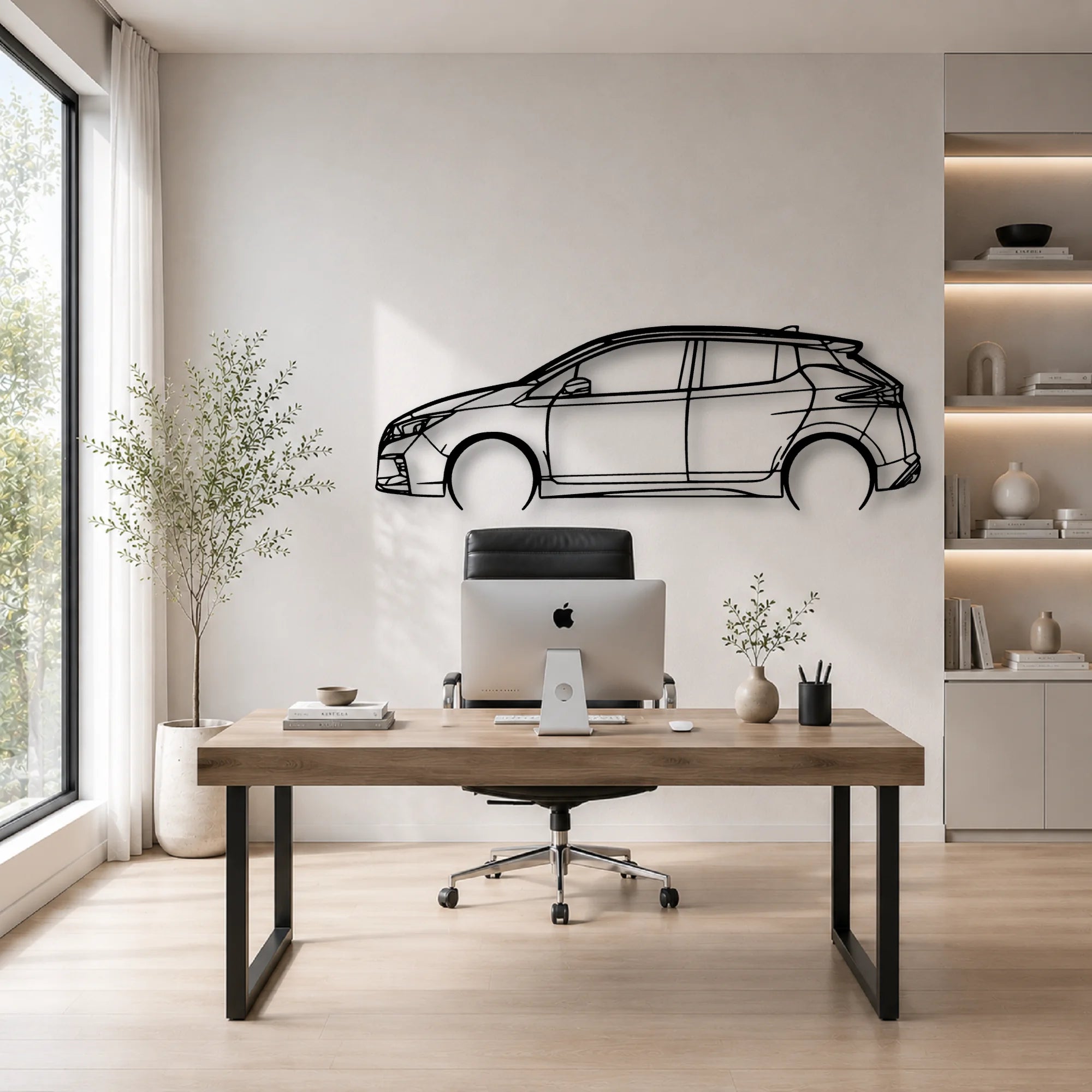 Leaf Nismo 2020 Classic Silhouette Metal Wall Art - Automotive Garage Decor