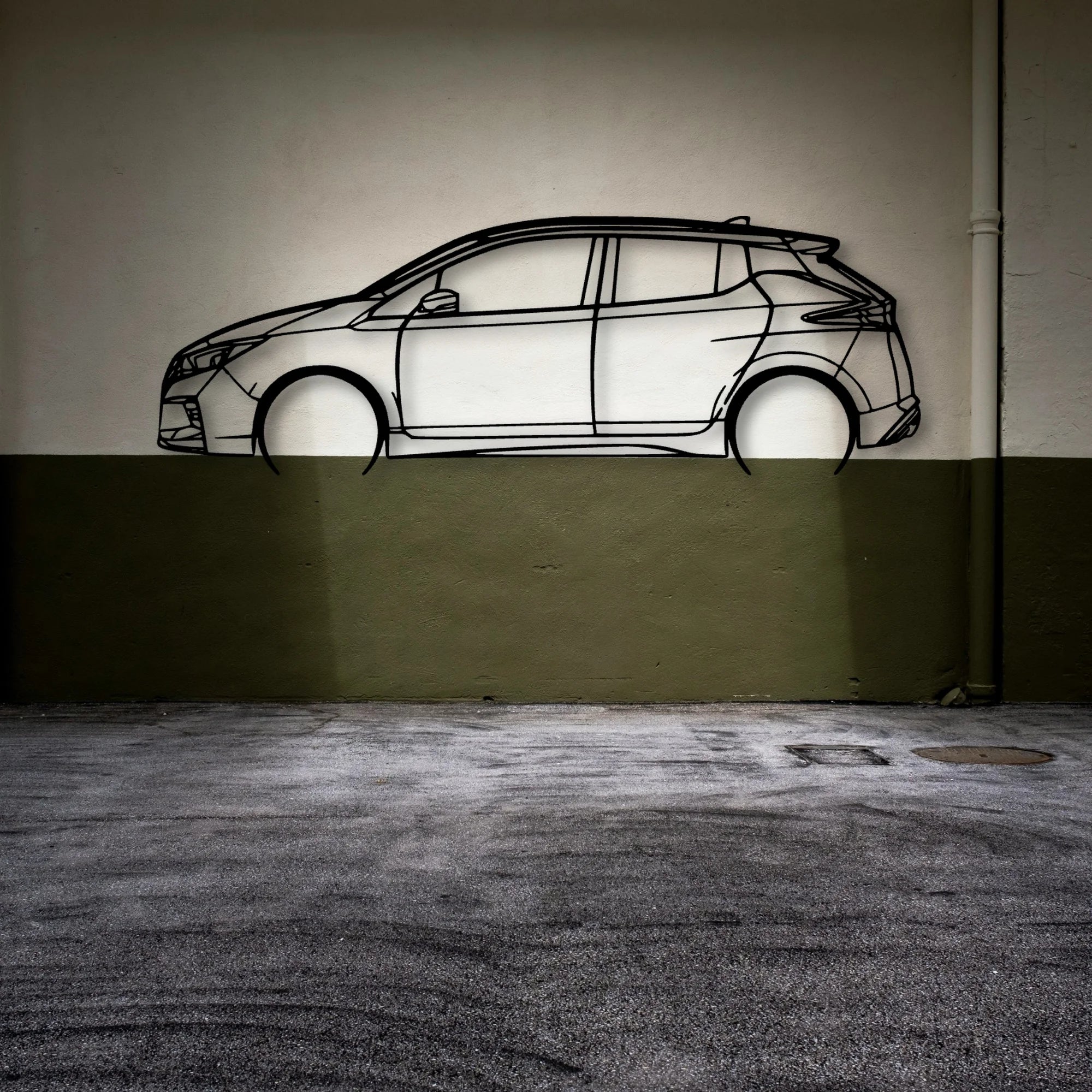 Leaf Nismo 2020 Classic Silhouette Metal Wall Art - Automotive Garage Decor