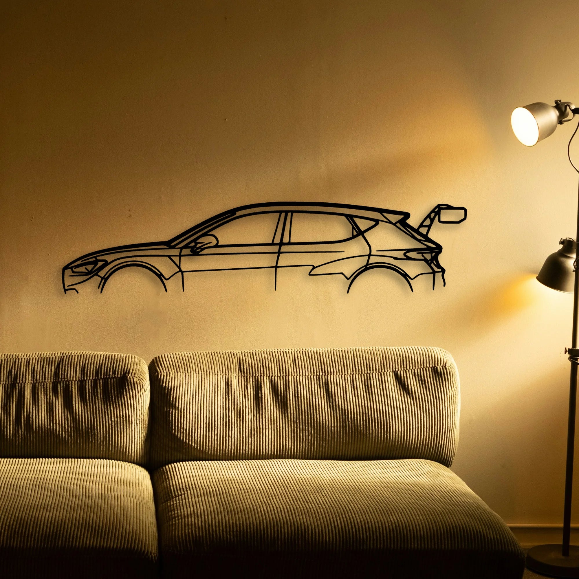 Leon TCR Classic Silhouette Metal Wall Art - Automotive Garage Decor
