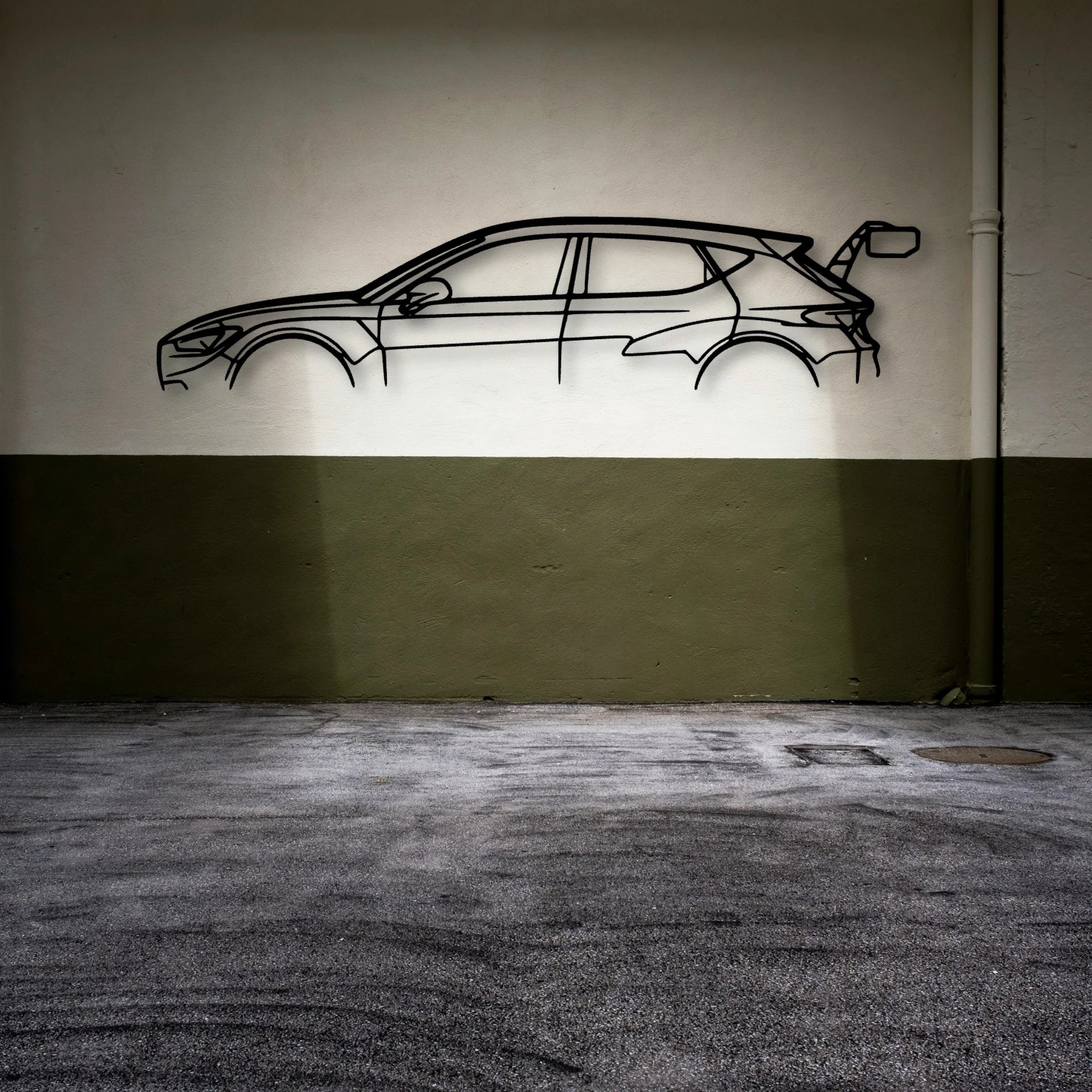Leon TCR Classic Silhouette Metal Wall Art - Automotive Garage Decor