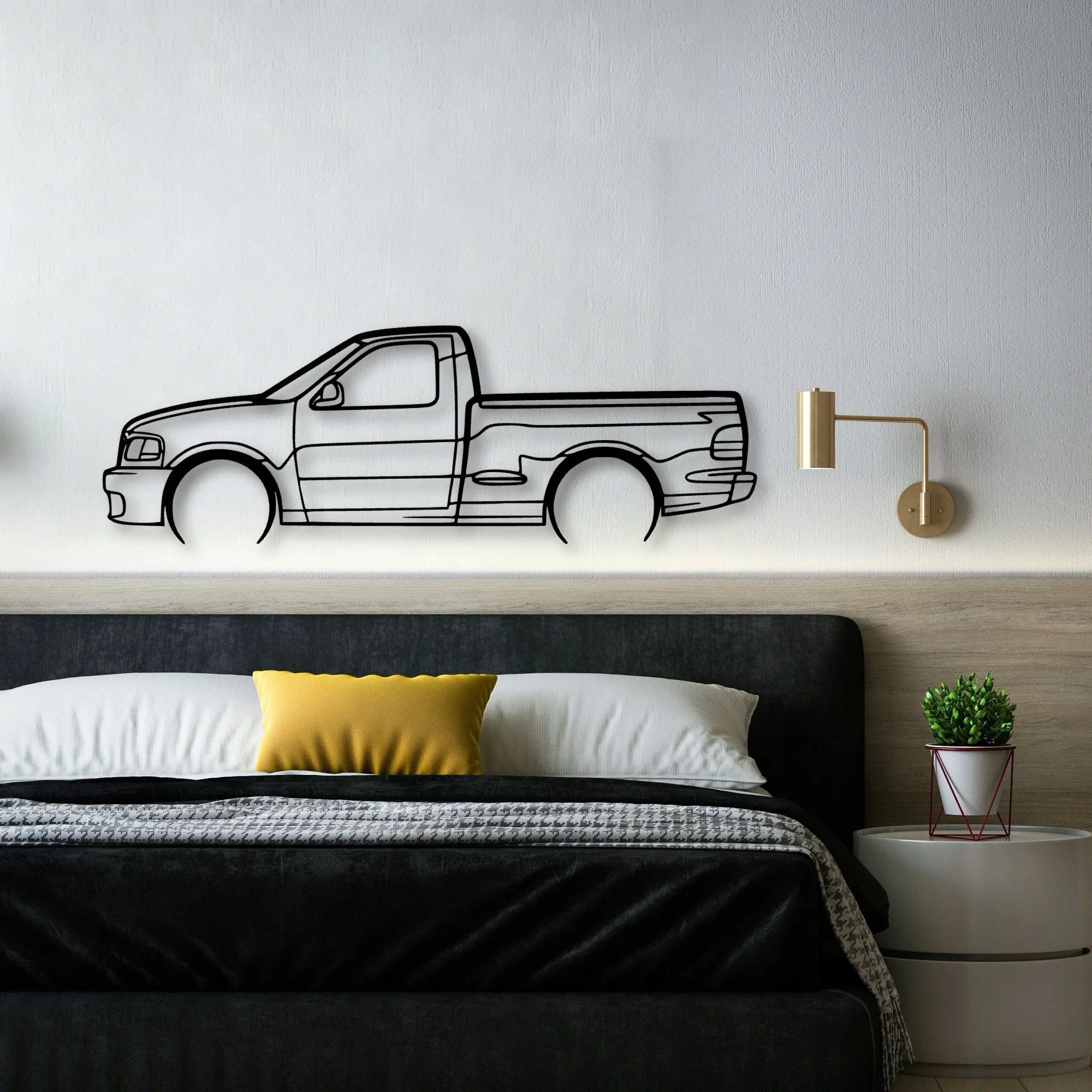Lightning SV F150 2004 Classic Silhouette Metal Wall Art - Automotive Garage Decor