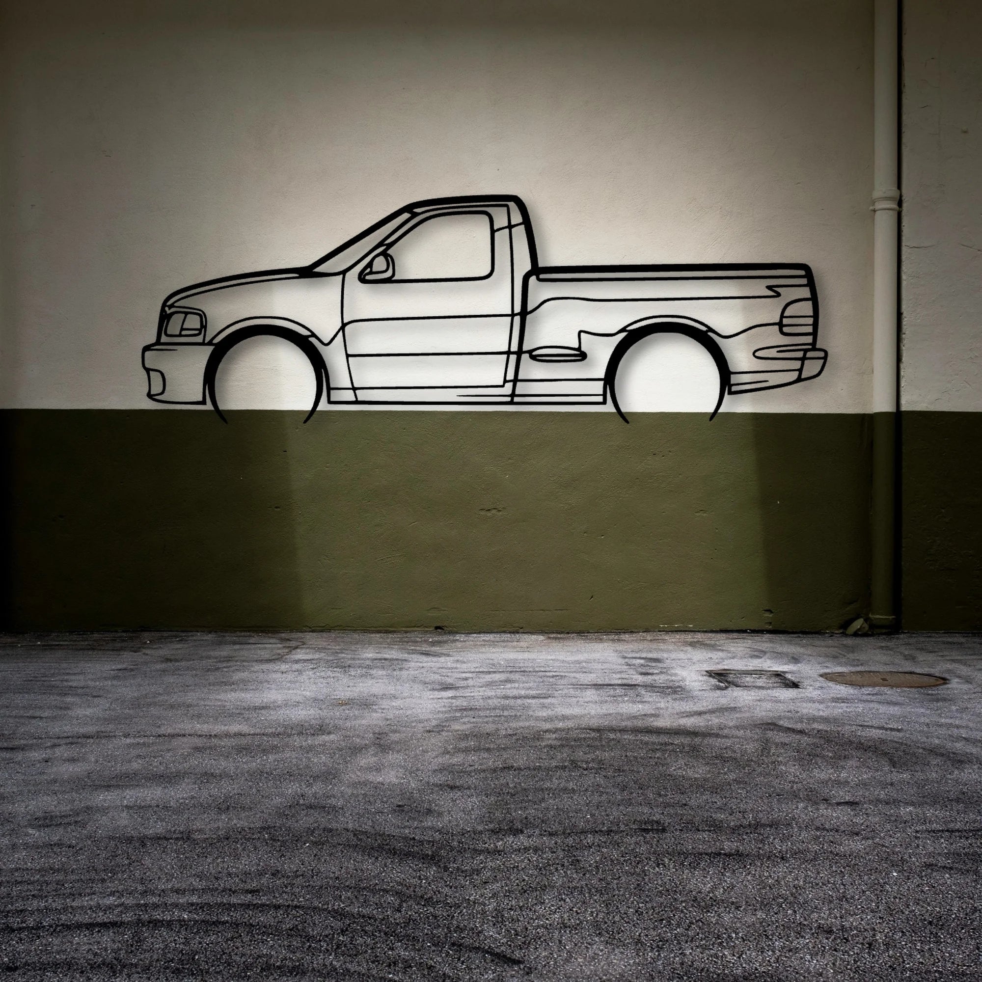 Lightning SV F150 2004 Classic Silhouette Metal Wall Art - Automotive Garage Decor