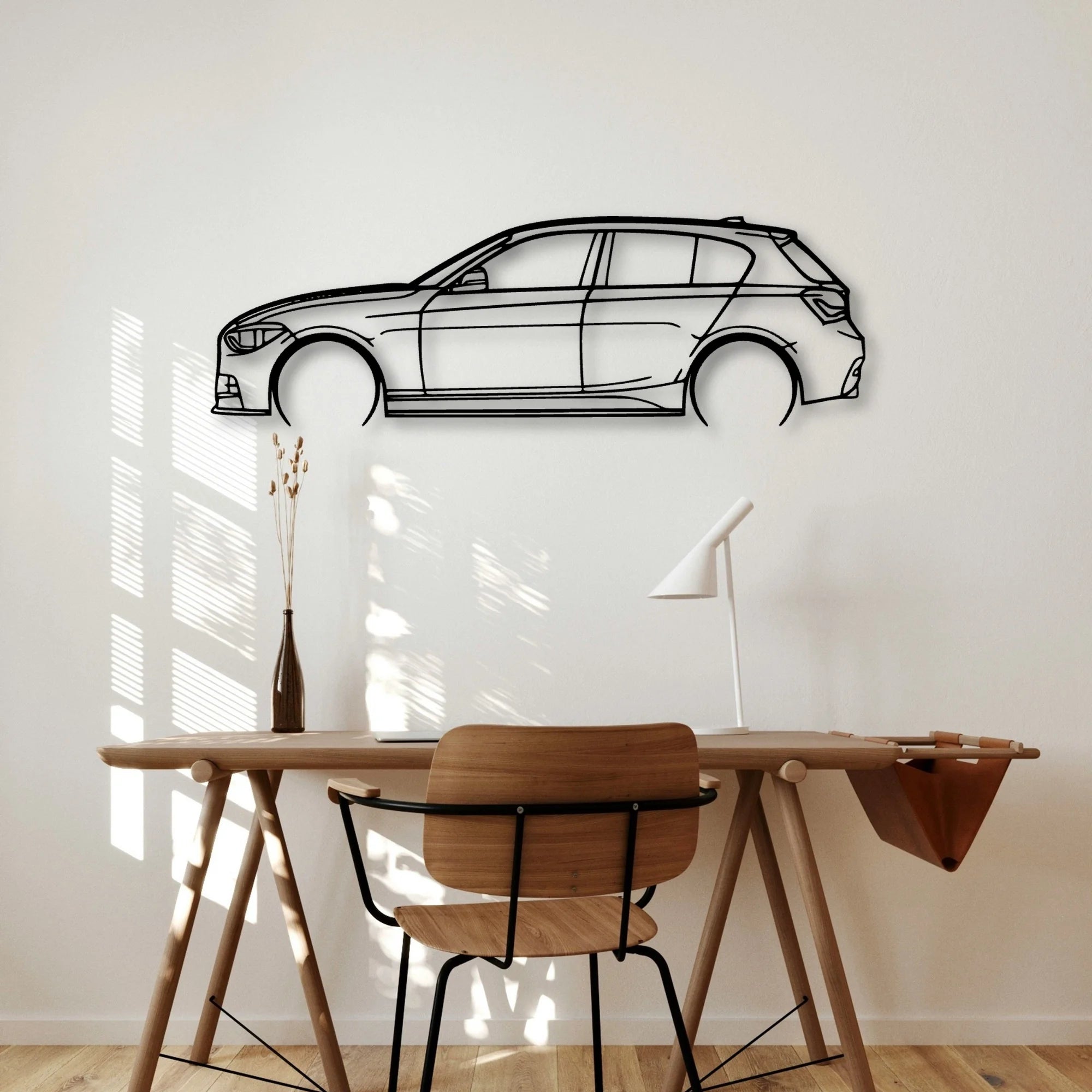 M135I 2014 Classic Silhouette Metal Wall Art - Automotive Garage Decor