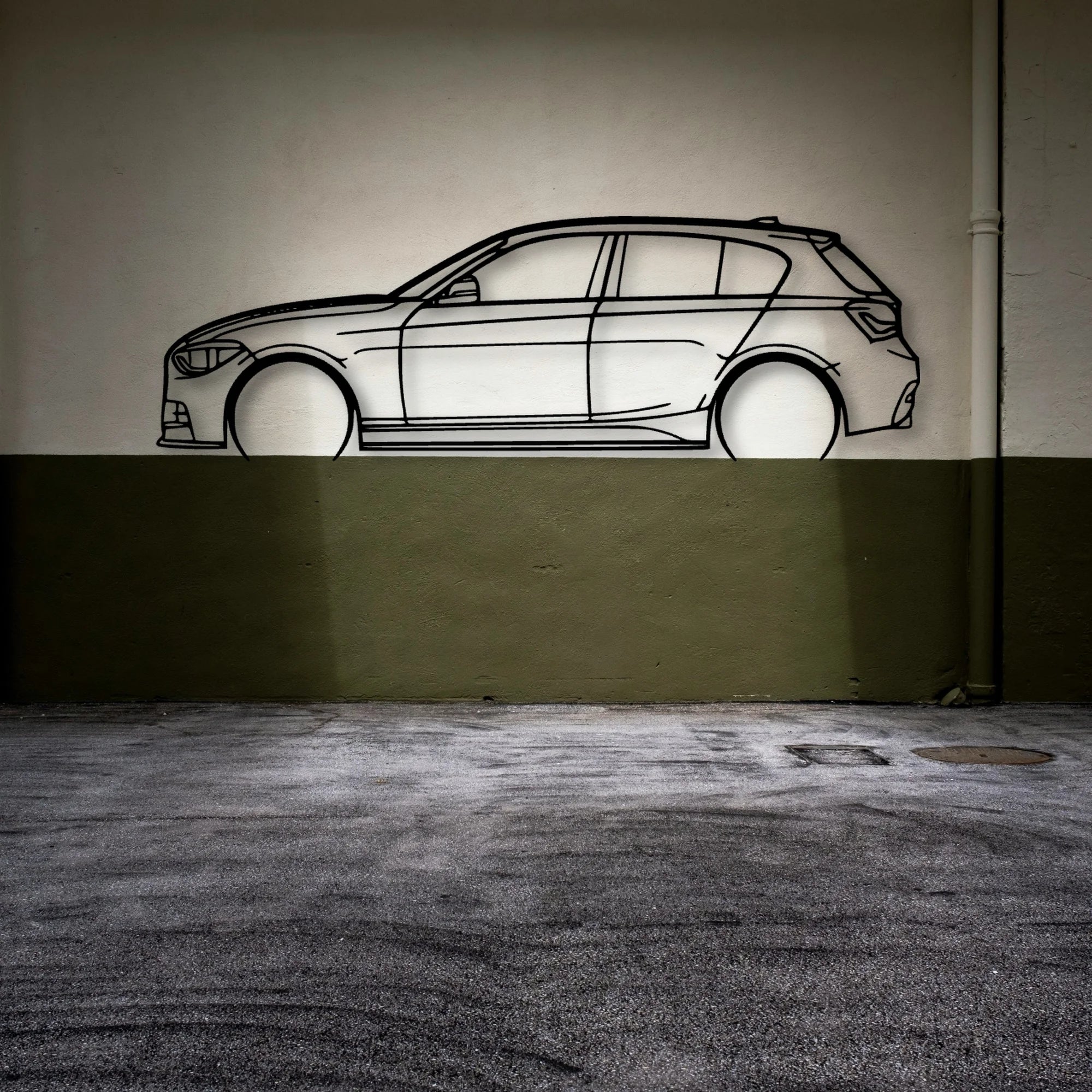 M135I 2014 Classic Silhouette Metal Wall Art - Automotive Garage Decor