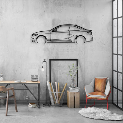 M240i F22 2 Classic Silhouette Metal Wall Art - Automotive Garage Decor