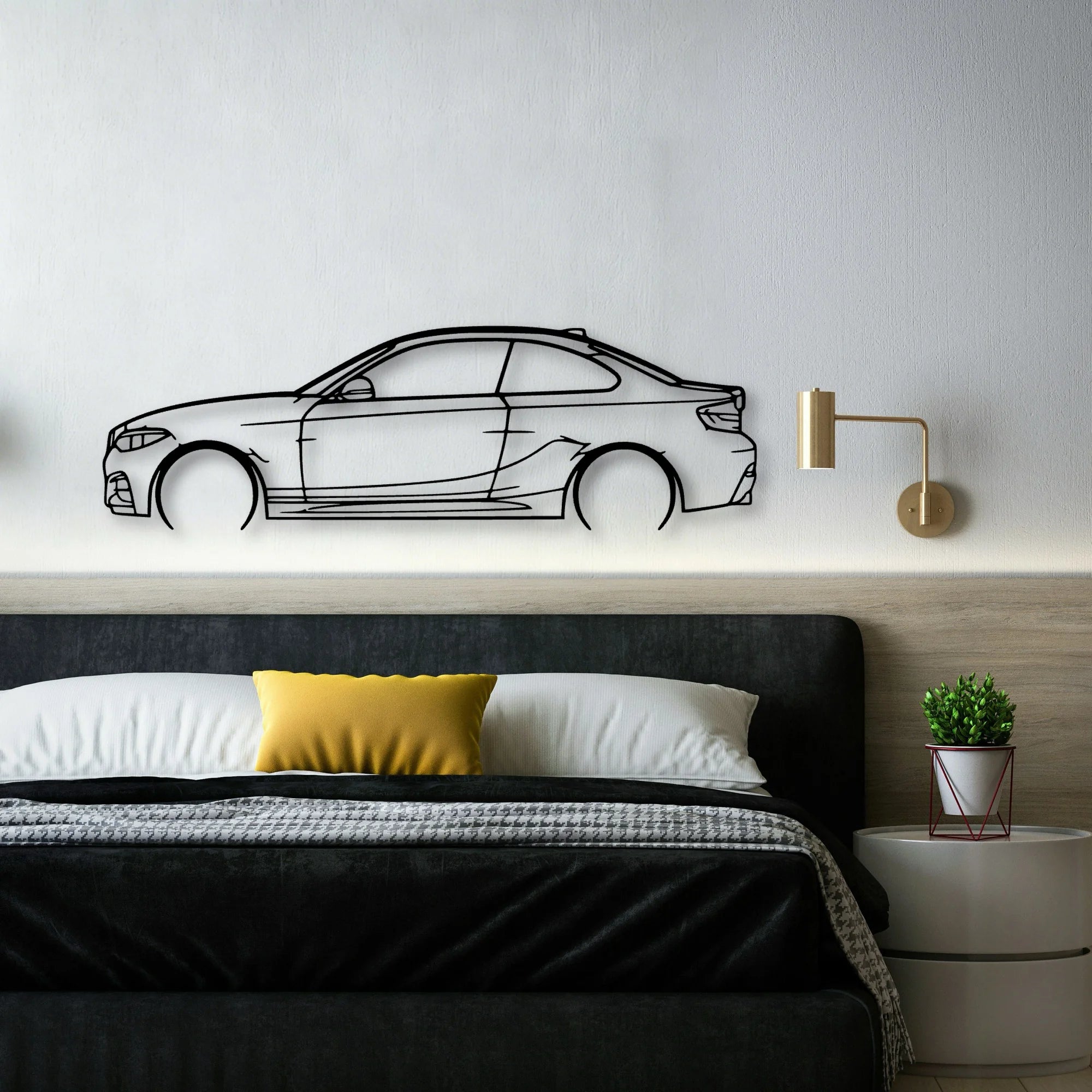 M240I F22 2 Classic Silhouette Metal Wall Art - Automotive Garage Decor