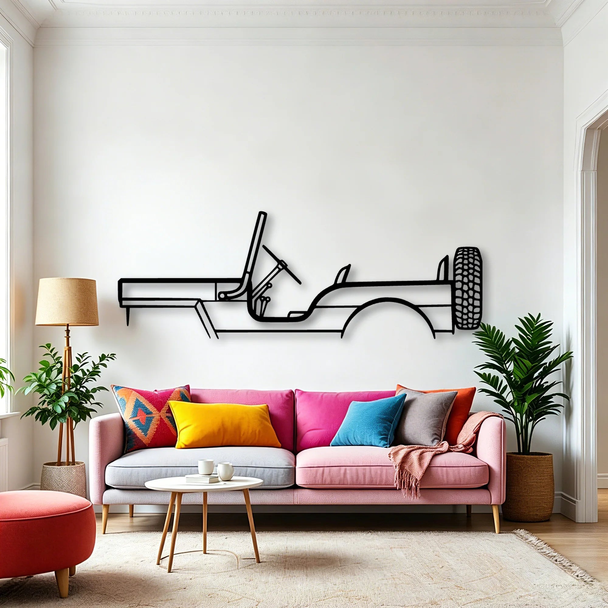 M38 1957 Classic Silhouette Metal Wall Art - Automotive Garage Decor