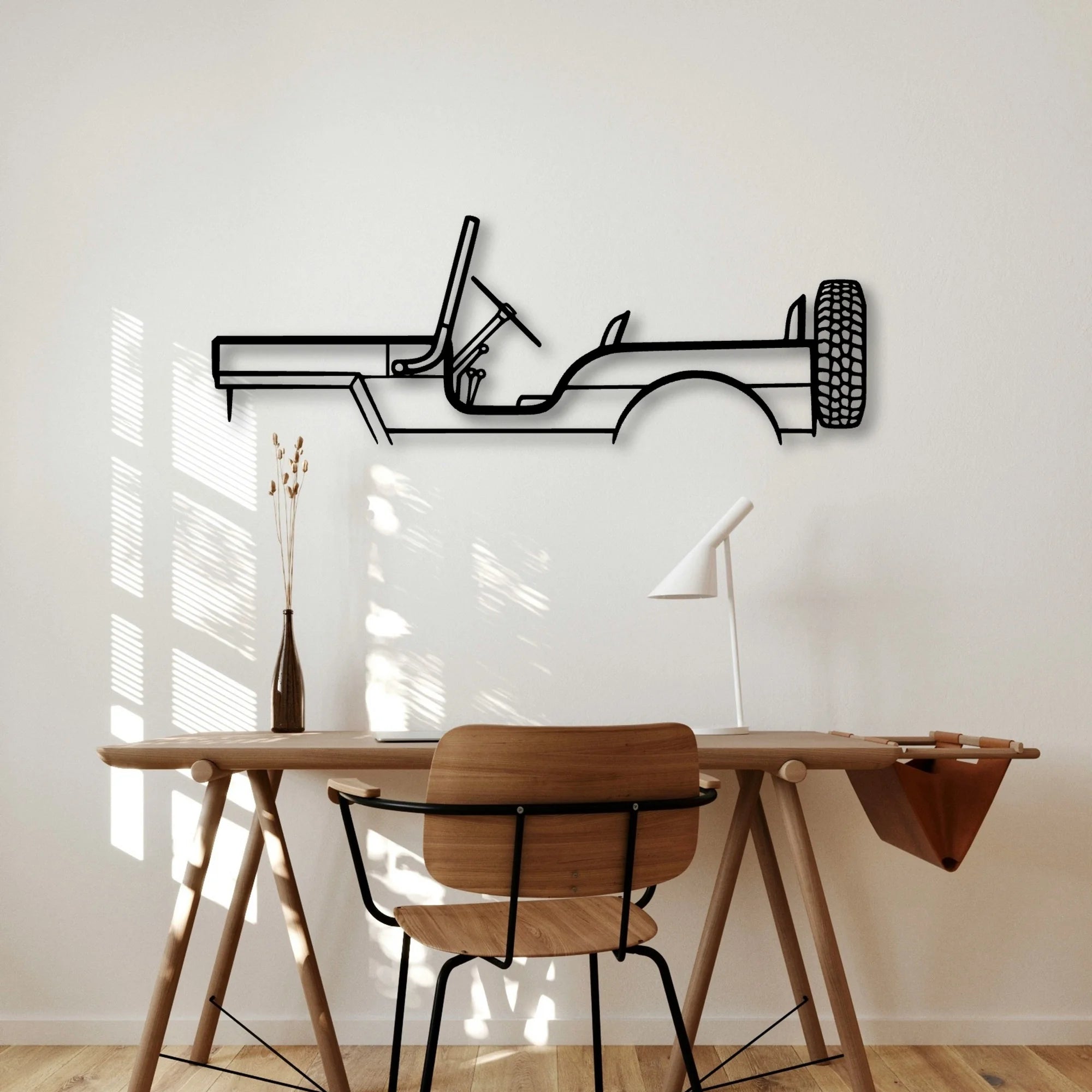 M38 1957 Classic Silhouette Metal Wall Art - Automotive Garage Decor