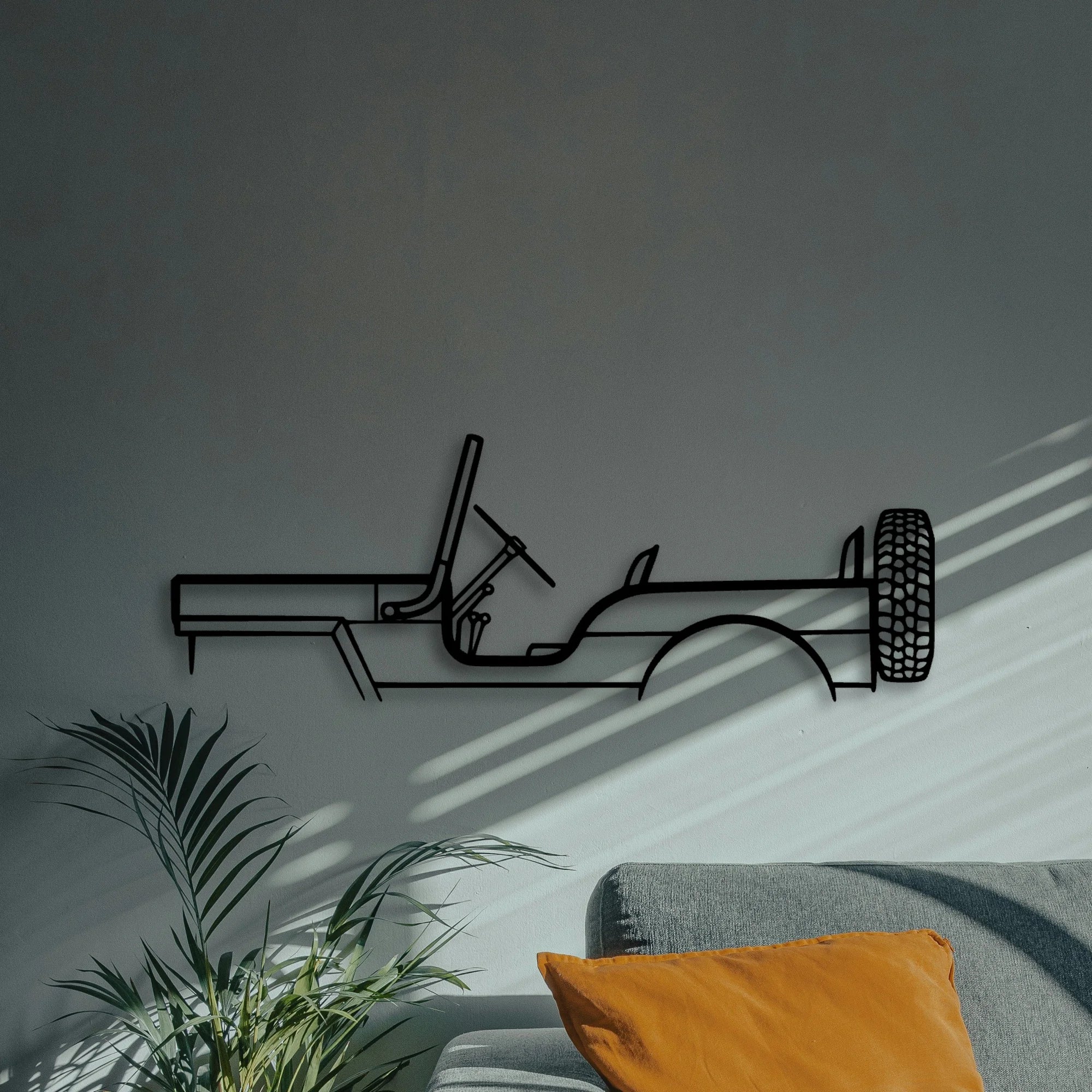 M38 1957 Classic Silhouette Metal Wall Art - Automotive Garage Decor