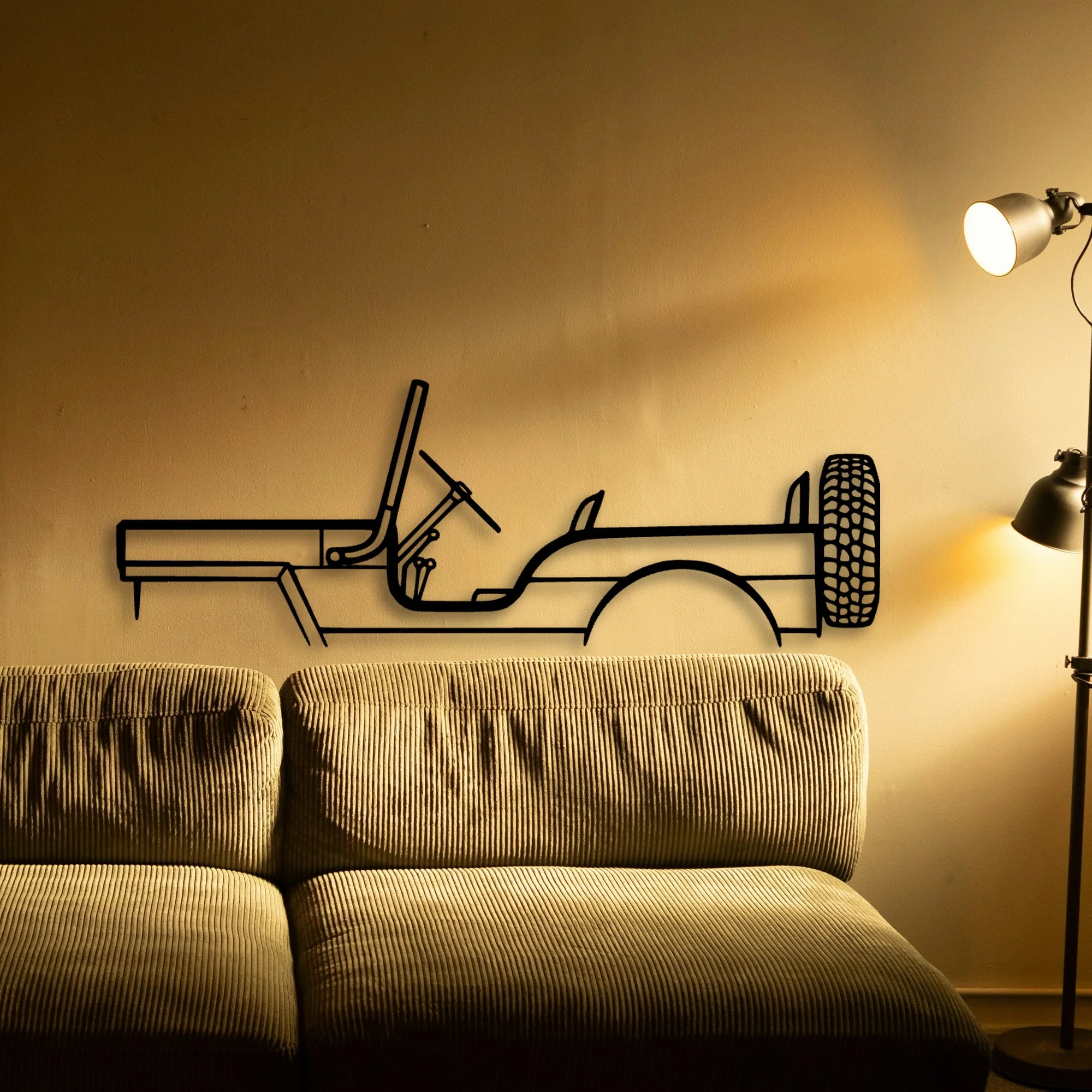 M38 1957 Classic Silhouette Metal Wall Art - Automotive Garage Decor