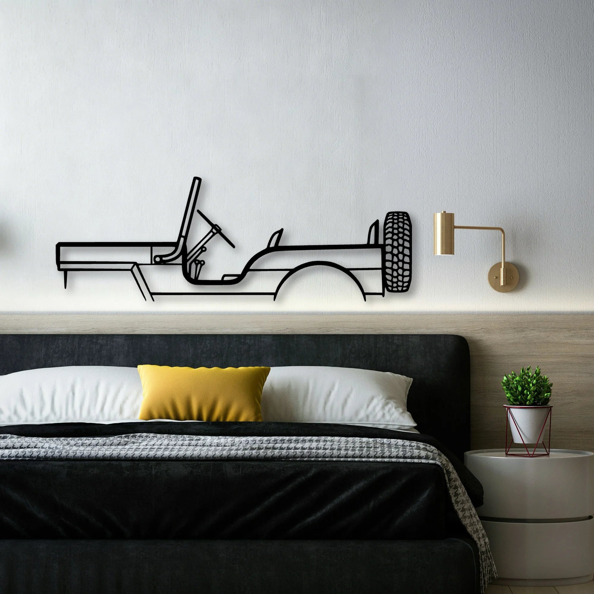 M38 1957 Classic Silhouette Metal Wall Art - Automotive Garage Decor
