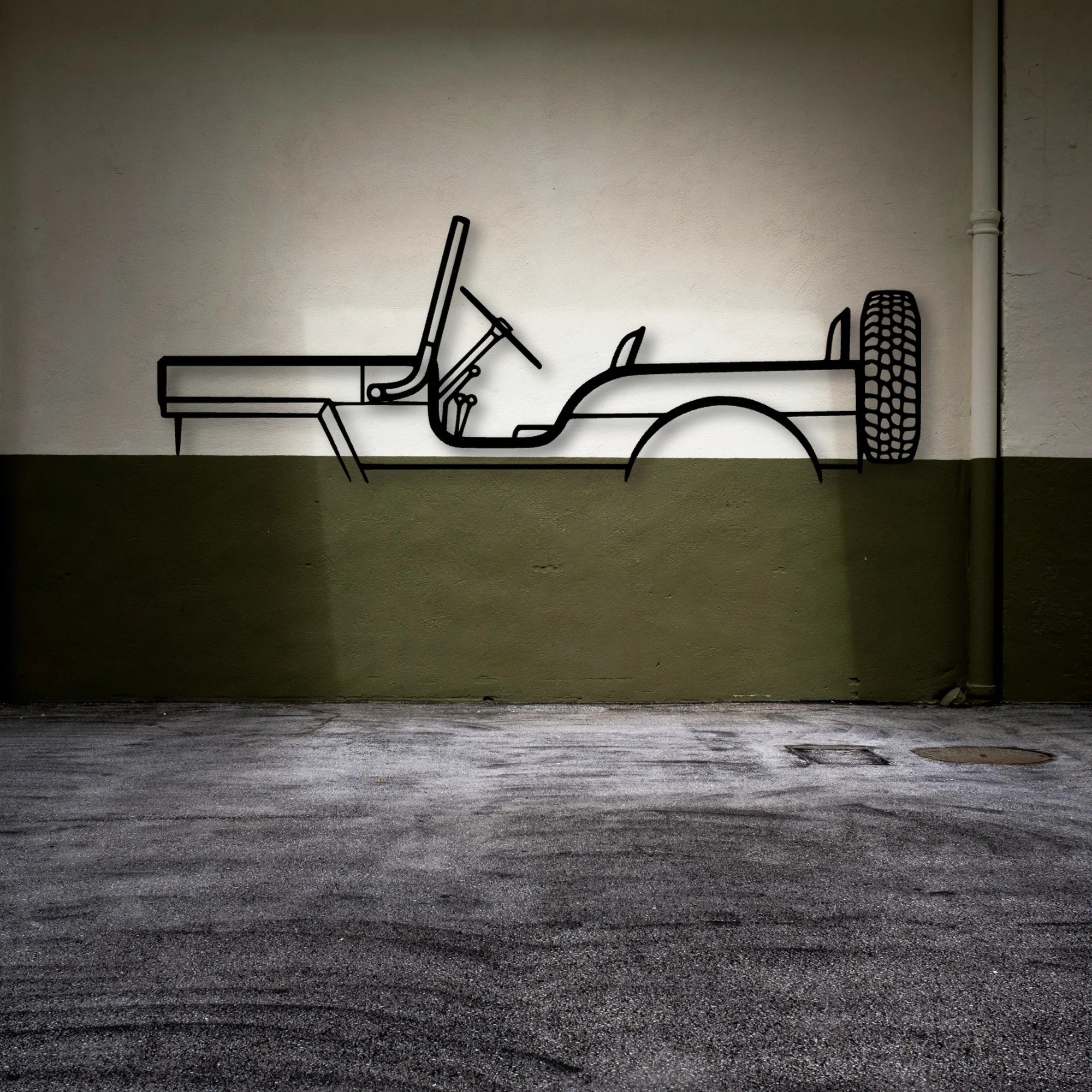 M38 1957 Classic Silhouette Metal Wall Art - Automotive Garage Decor