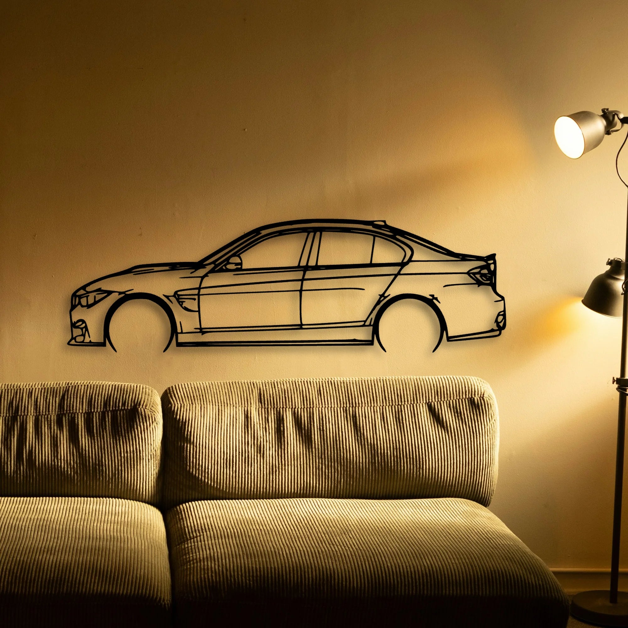M3 CS 2018 Classic Silhouette Metal Wall Art - Automotive Garage Decor