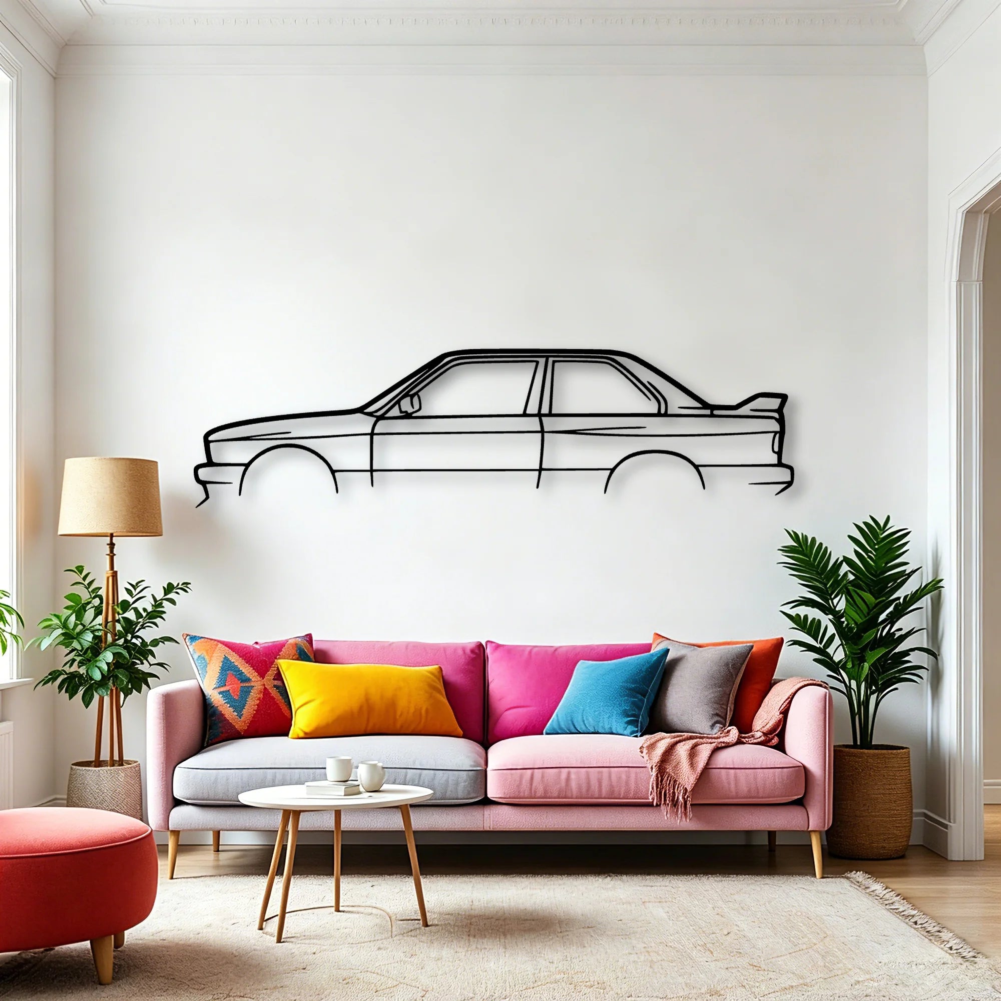 M3 E30 Classic Silhouette Metal Wall Art - Automotive Garage Decor