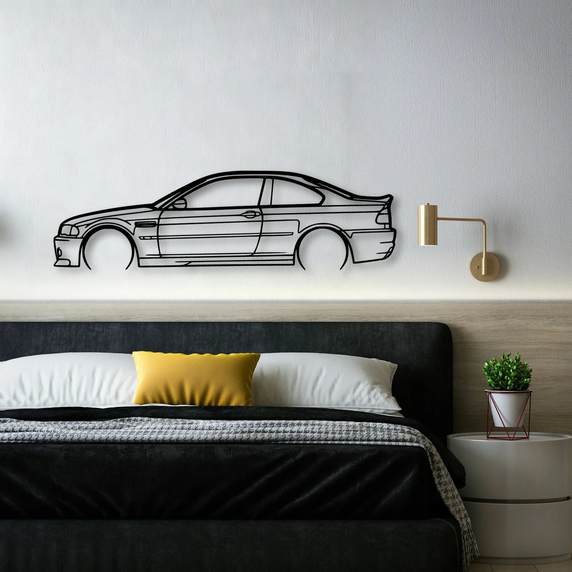 M3 E46 CSL 2 Classic Silhouette Metal Wall Art - Automotive Garage Decor