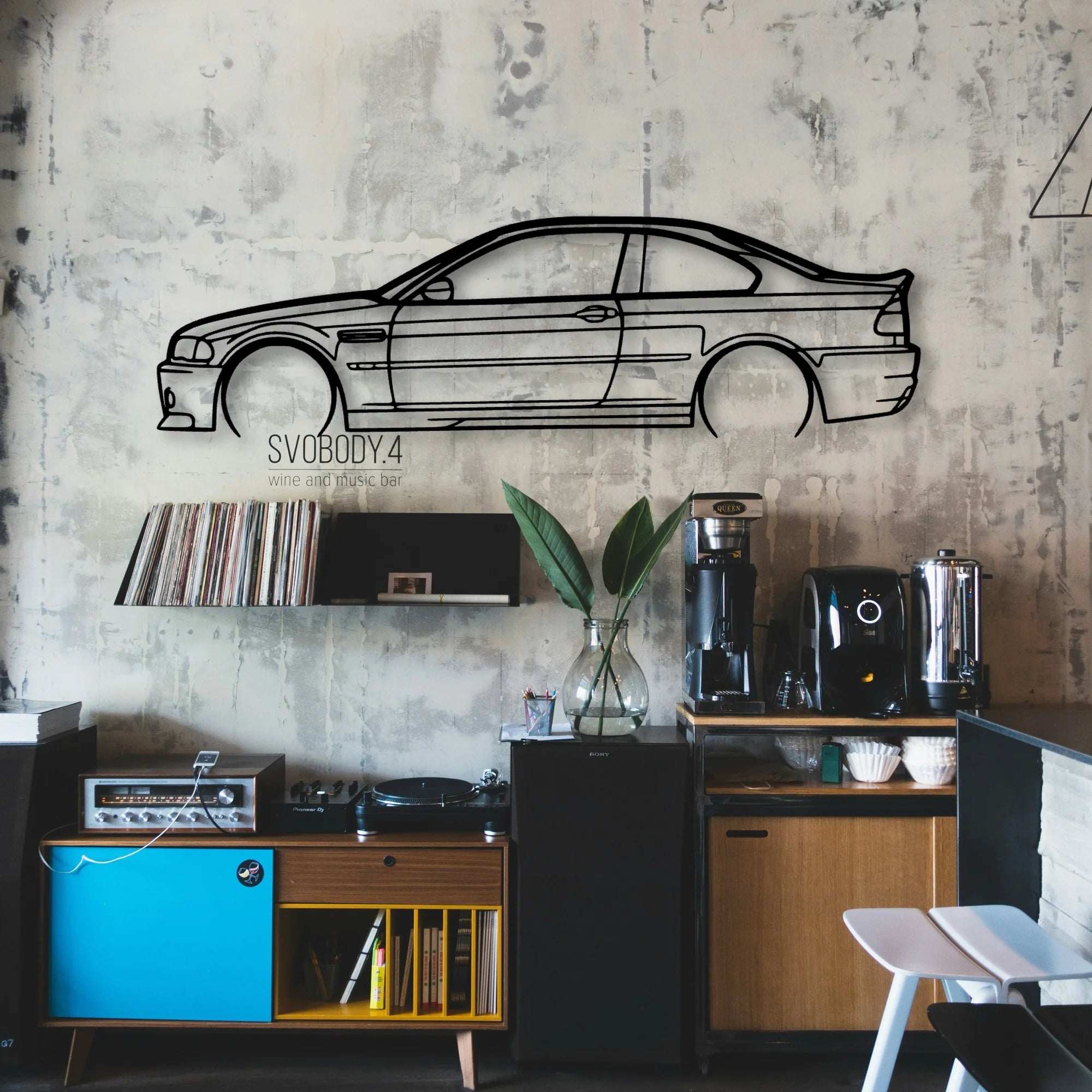 M3 E46 CSL 2 Classic Silhouette Metal Wall Art - Automotive Garage Decor