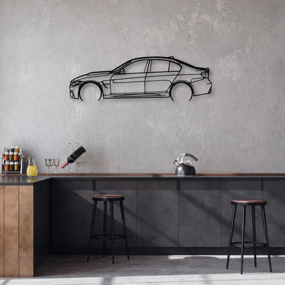 M3 F80 Classic Silhouette Metal Wall Art - Automotive Garage Decor