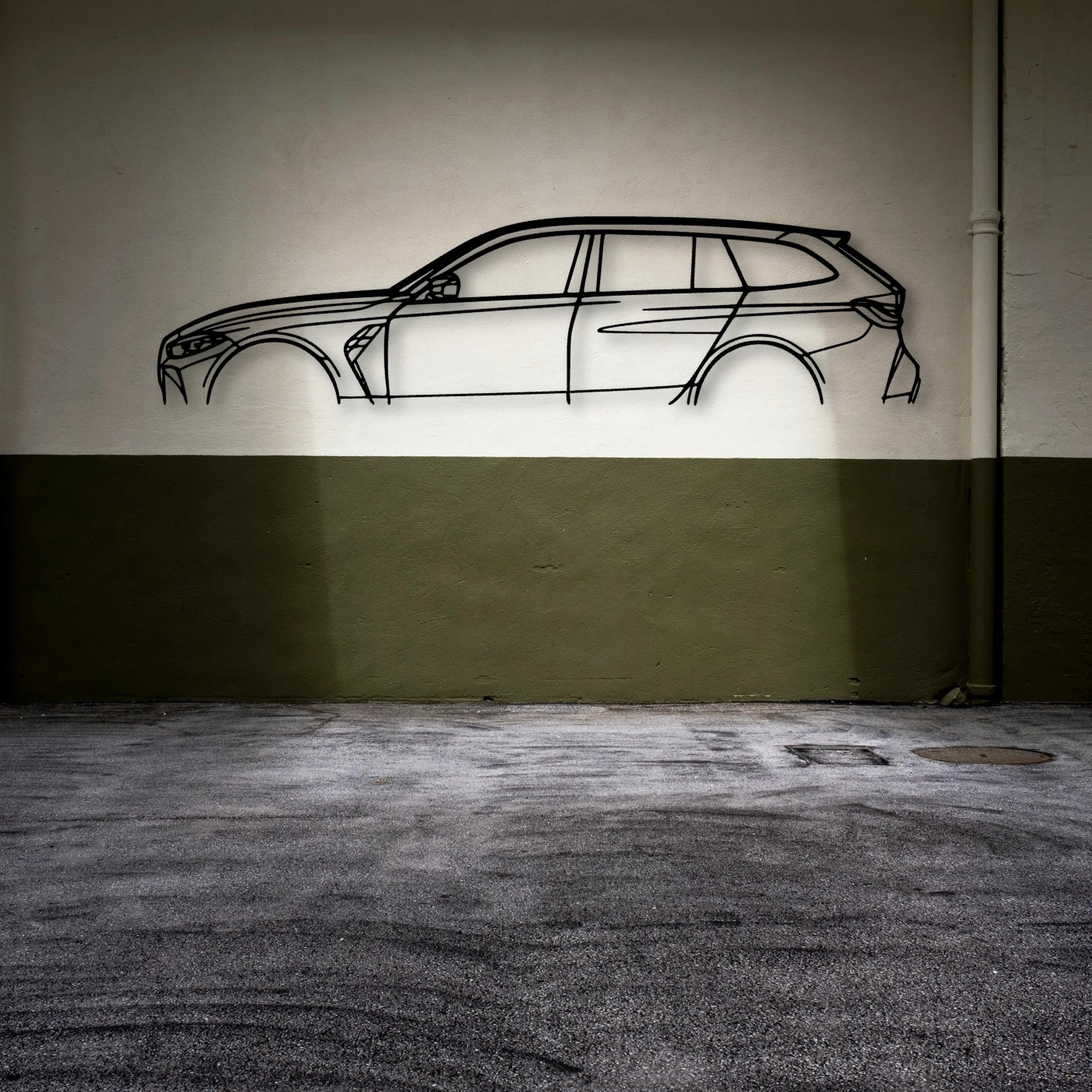 M3 G81 Touring Classic Silhouette Metal Wall Art - Automotive Garage Decor