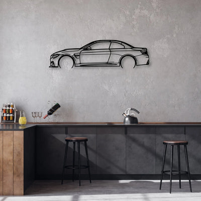 M4 2015 Convertible Classic Silhouette Metal Wall Art - Automotive Garage Decor
