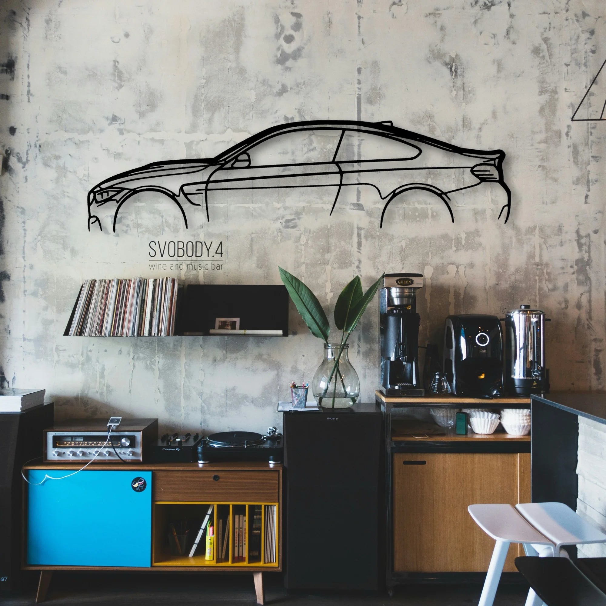 M4 F82 Classic Silhouette Metal Wall Art - Automotive Garage Decor