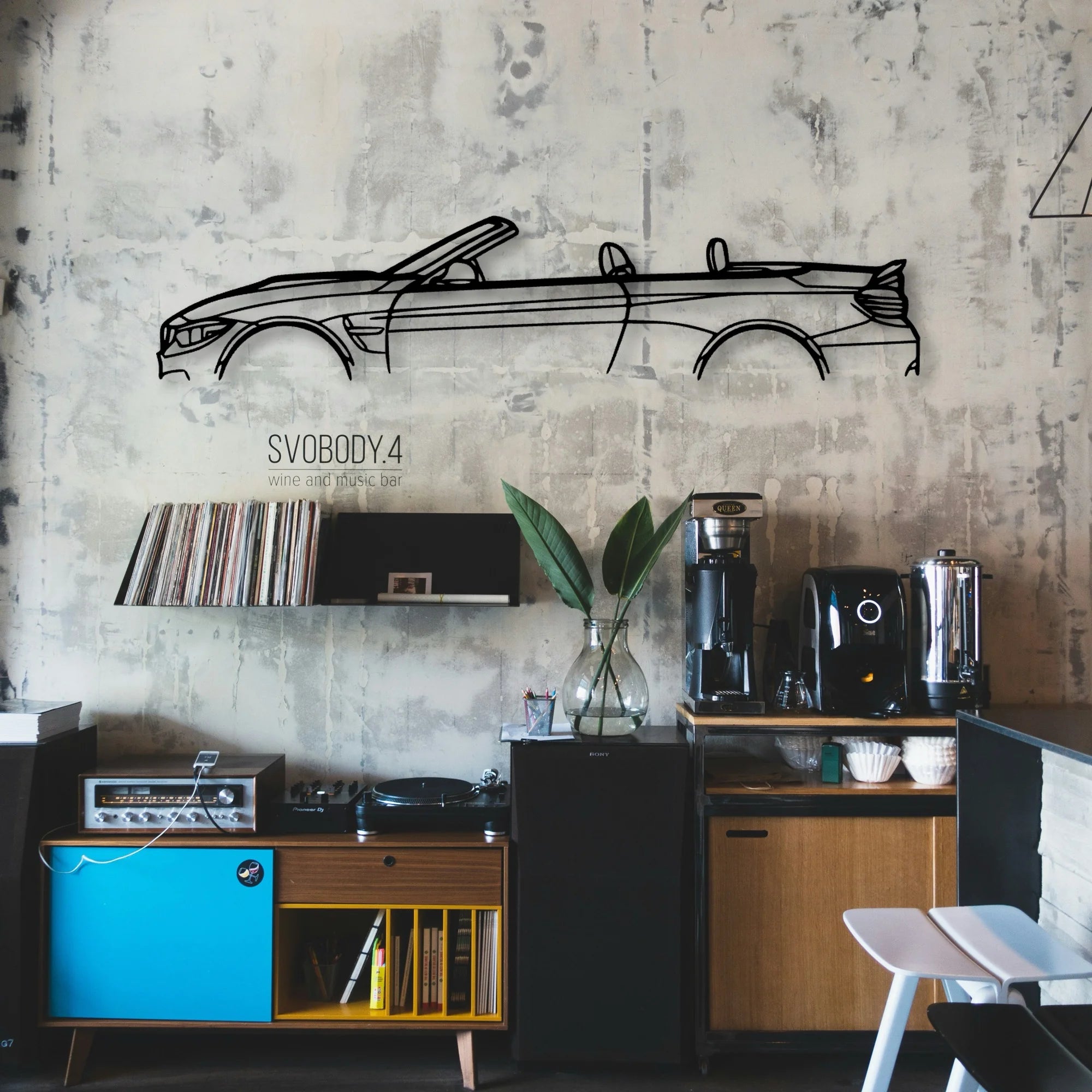M4 F83 Cabrio Classic Silhouette Metal Wall Art - Automotive Garage Decor