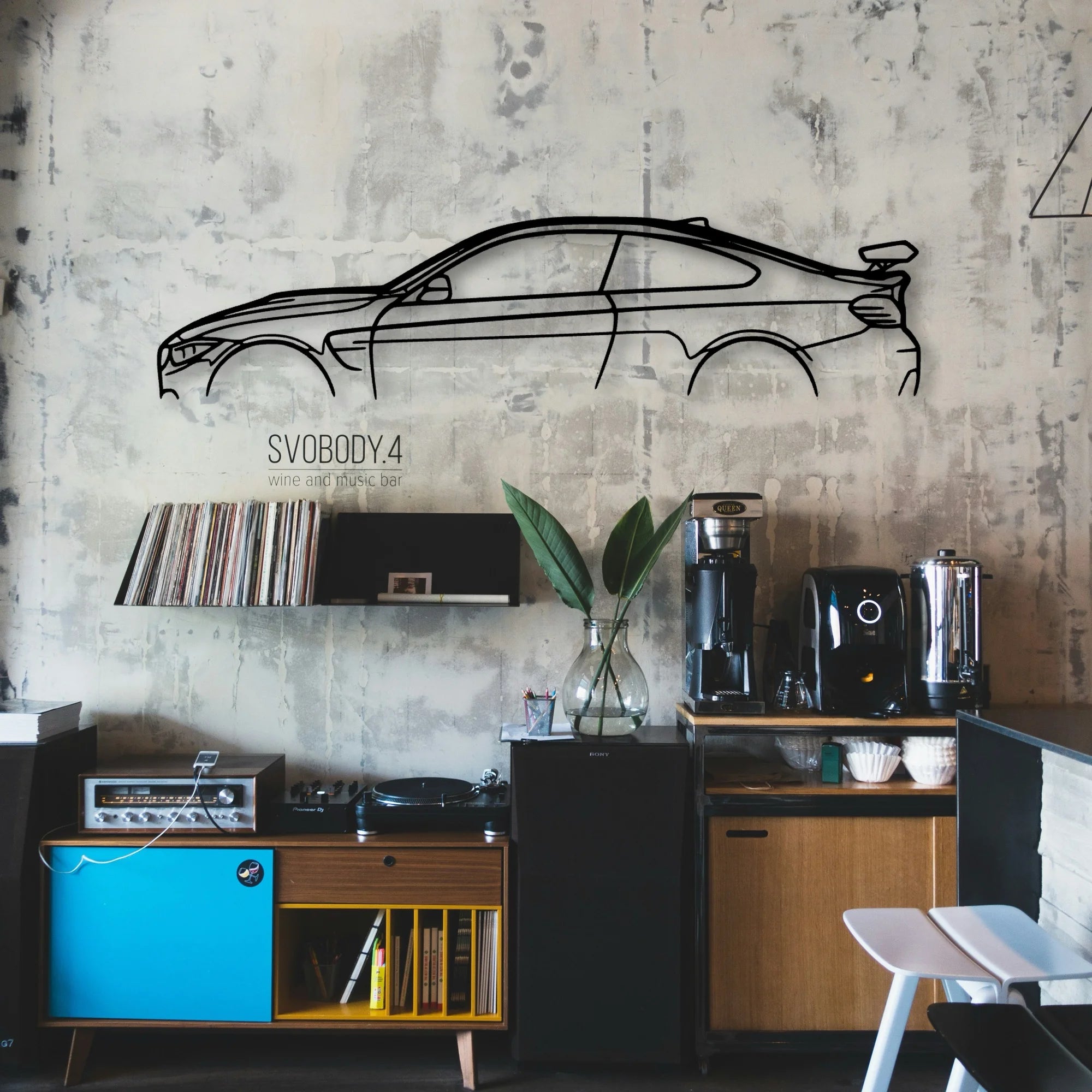 M4 GTS F82 Classic Silhouette Metal Wall Art - Automotive Garage Decor
