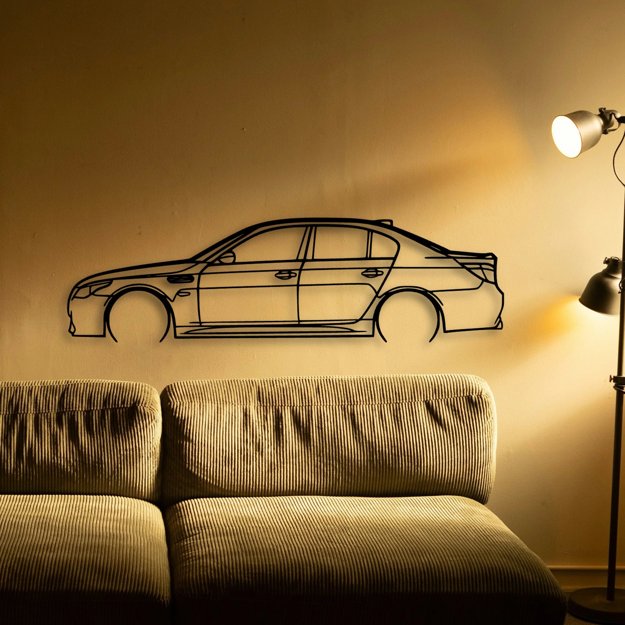 M5 E60 2 Classic Silhouette Metal Wall Art - Automotive Garage Decor
