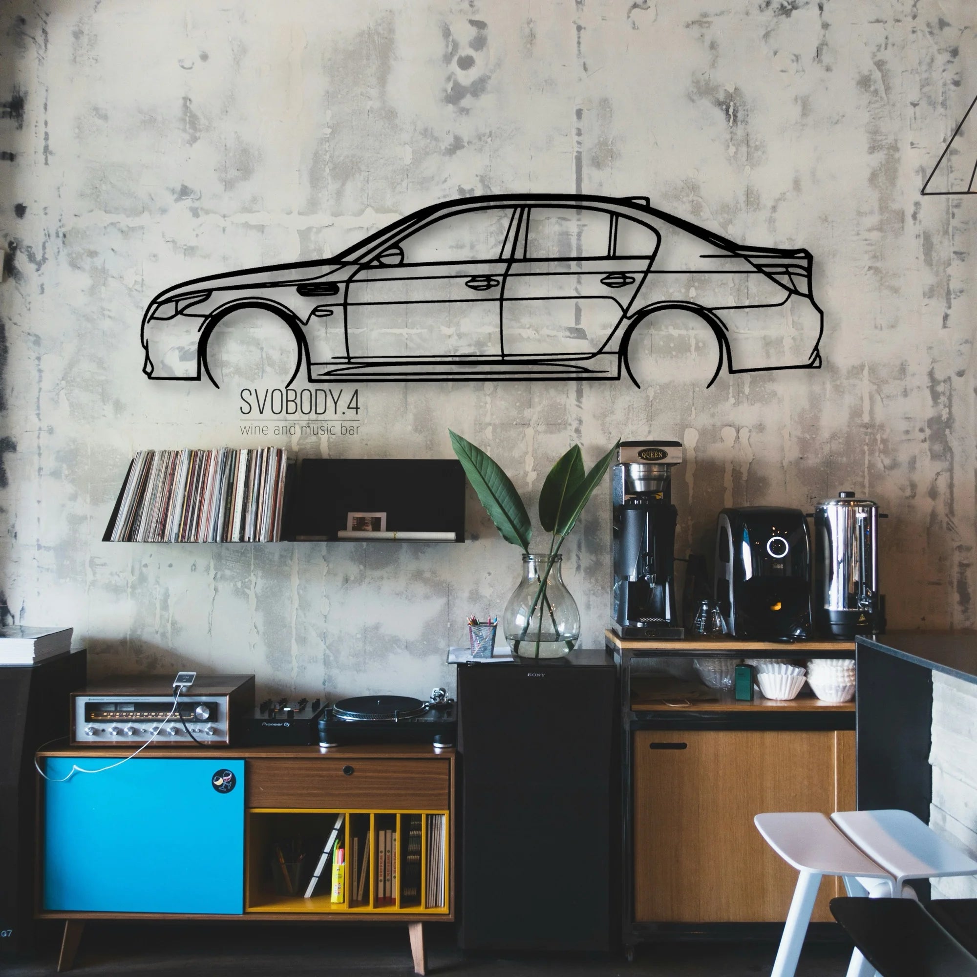 M5 E60 2 Classic Silhouette Metal Wall Art - Automotive Garage Decor